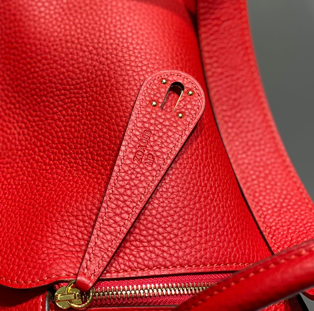 HM LINDY 26 BAG RED TAURILLON CLEMENCE LEATHER