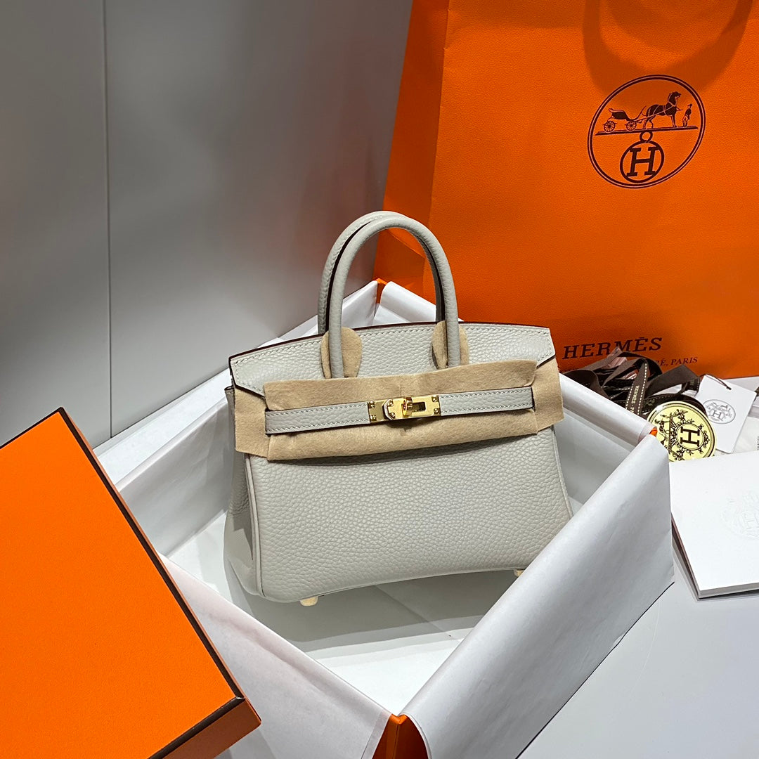 HM Birkin 20cm Pearl Gray Togo Leather Gold Hardware