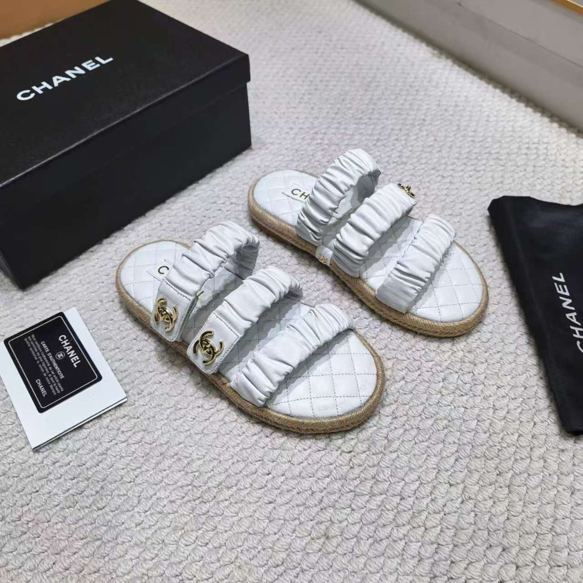 Chanel 2026 Puffy Straps Sandals Leather 122401