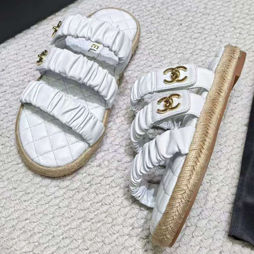 Chanel 2026 Puffy Straps Sandals Leather 122401