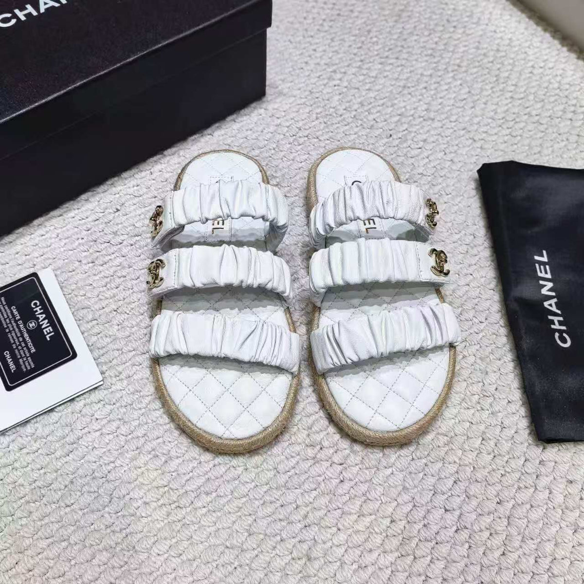 Chanel 2026 Puffy Straps Sandals Leather 122401