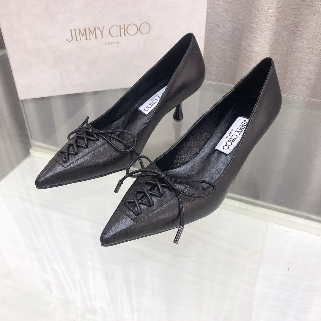 Jimmy 25 Pump High Heels 50mm Black Cowhide 240005