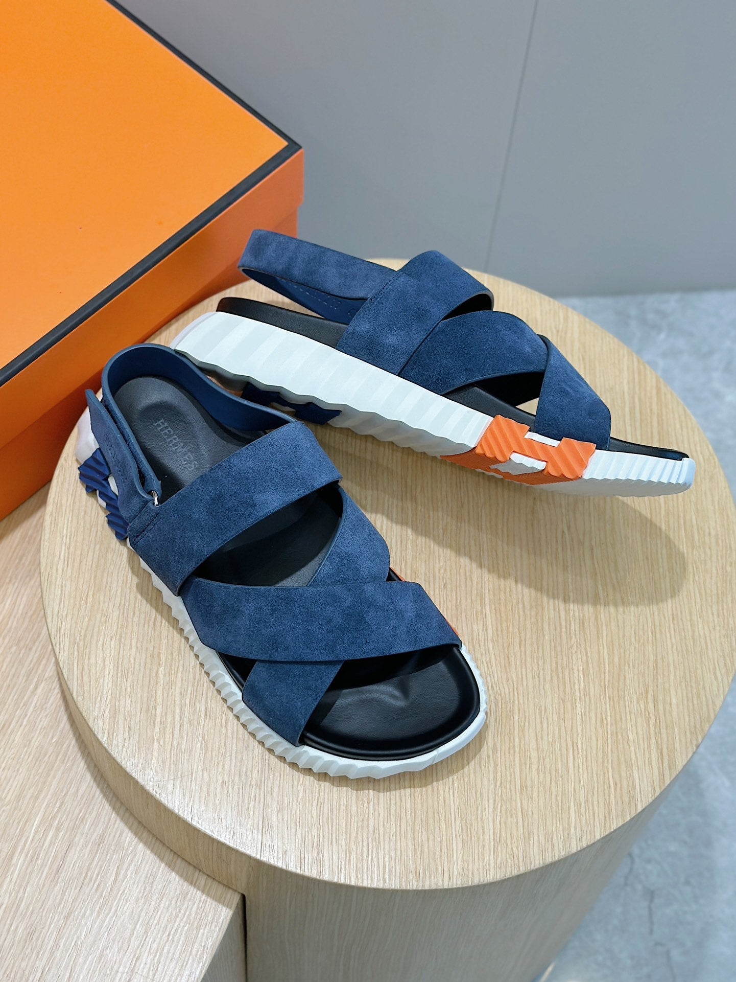 HM ELECTRIC SANDAL AEGEAN SUEDE AND CALFSKIN