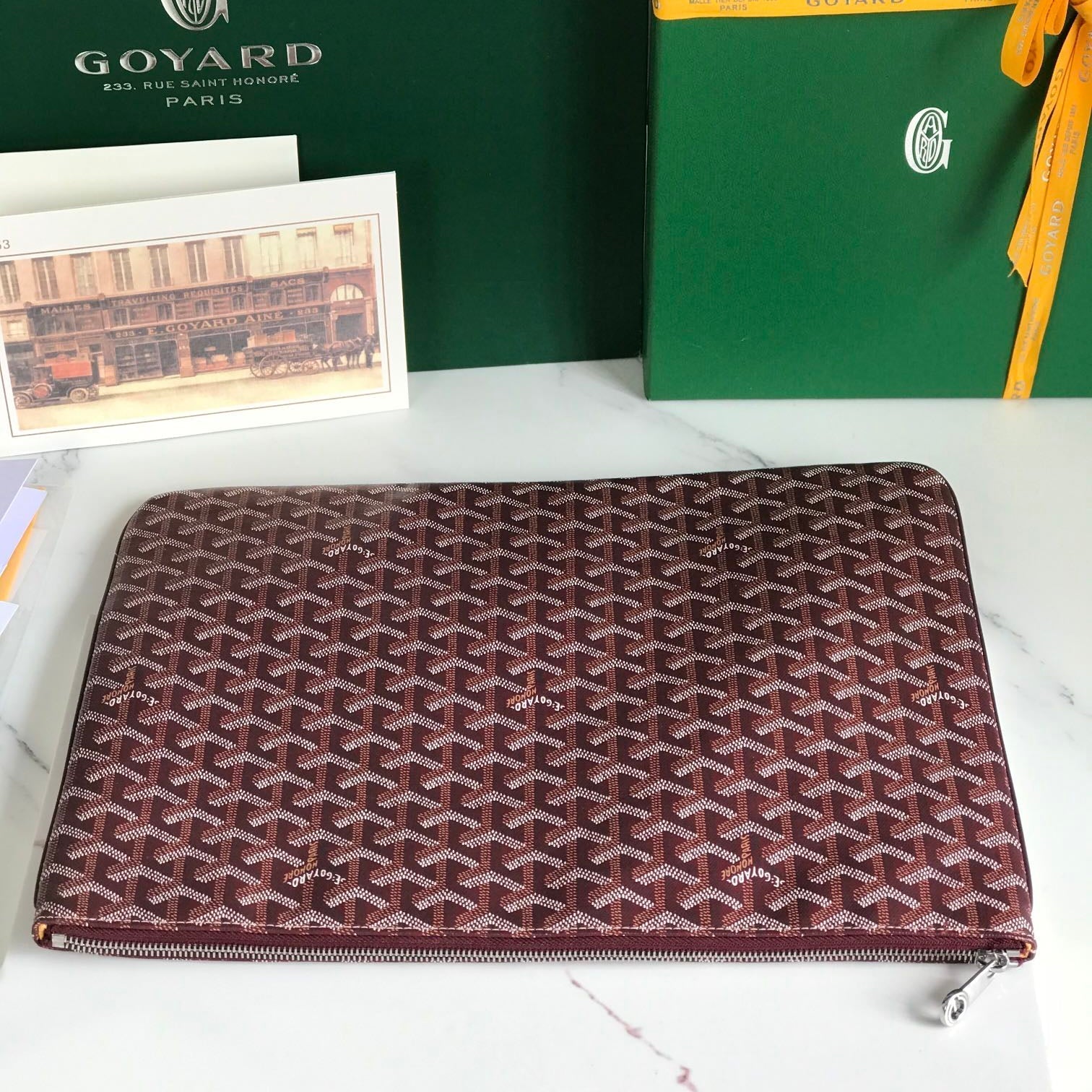 SÃ‰NAT MGM POUCH 40 IN BURGUNDY RED GOYARDINE CANVAS