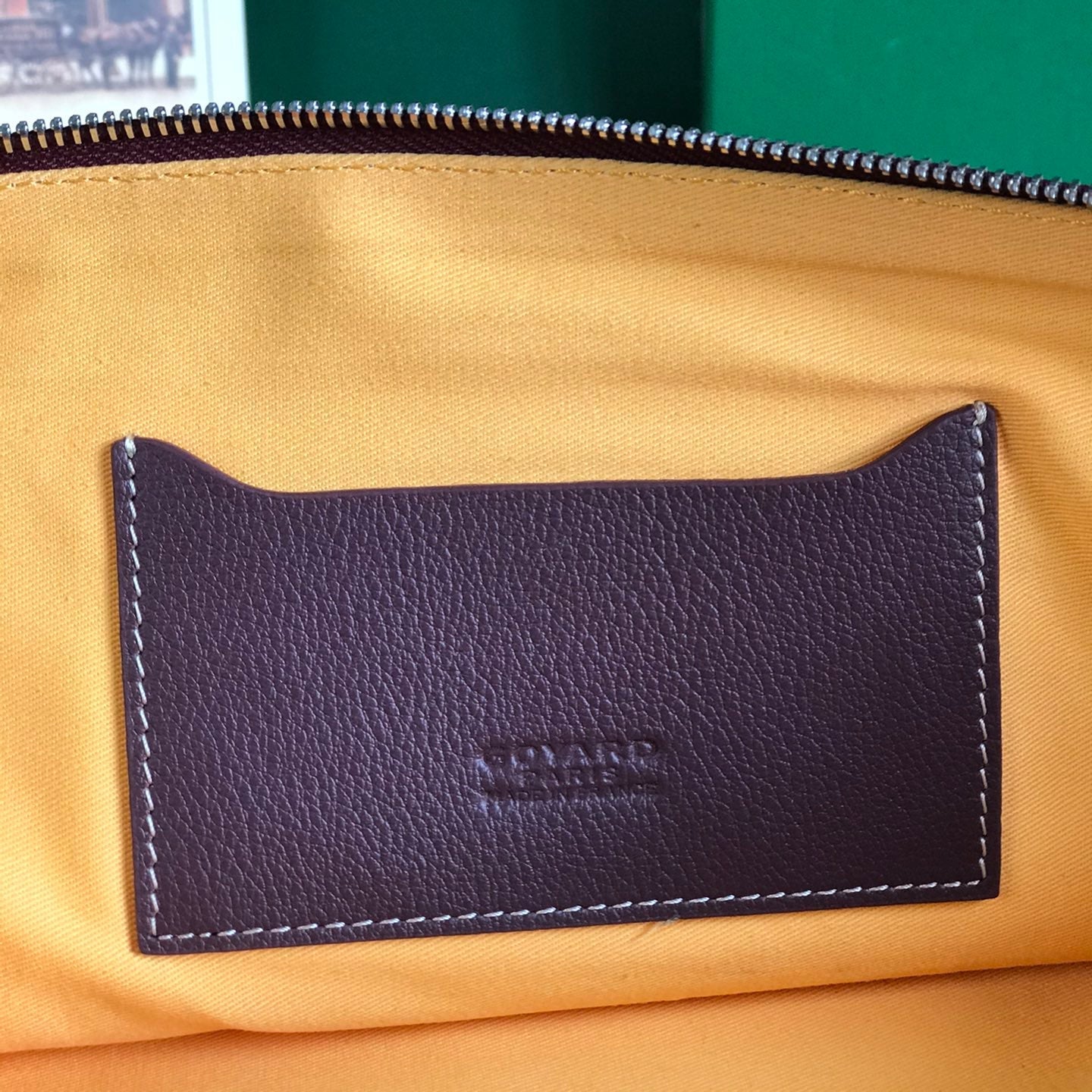 SÃ‰NAT MGM POUCH 40 IN BURGUNDY RED GOYARDINE CANVAS