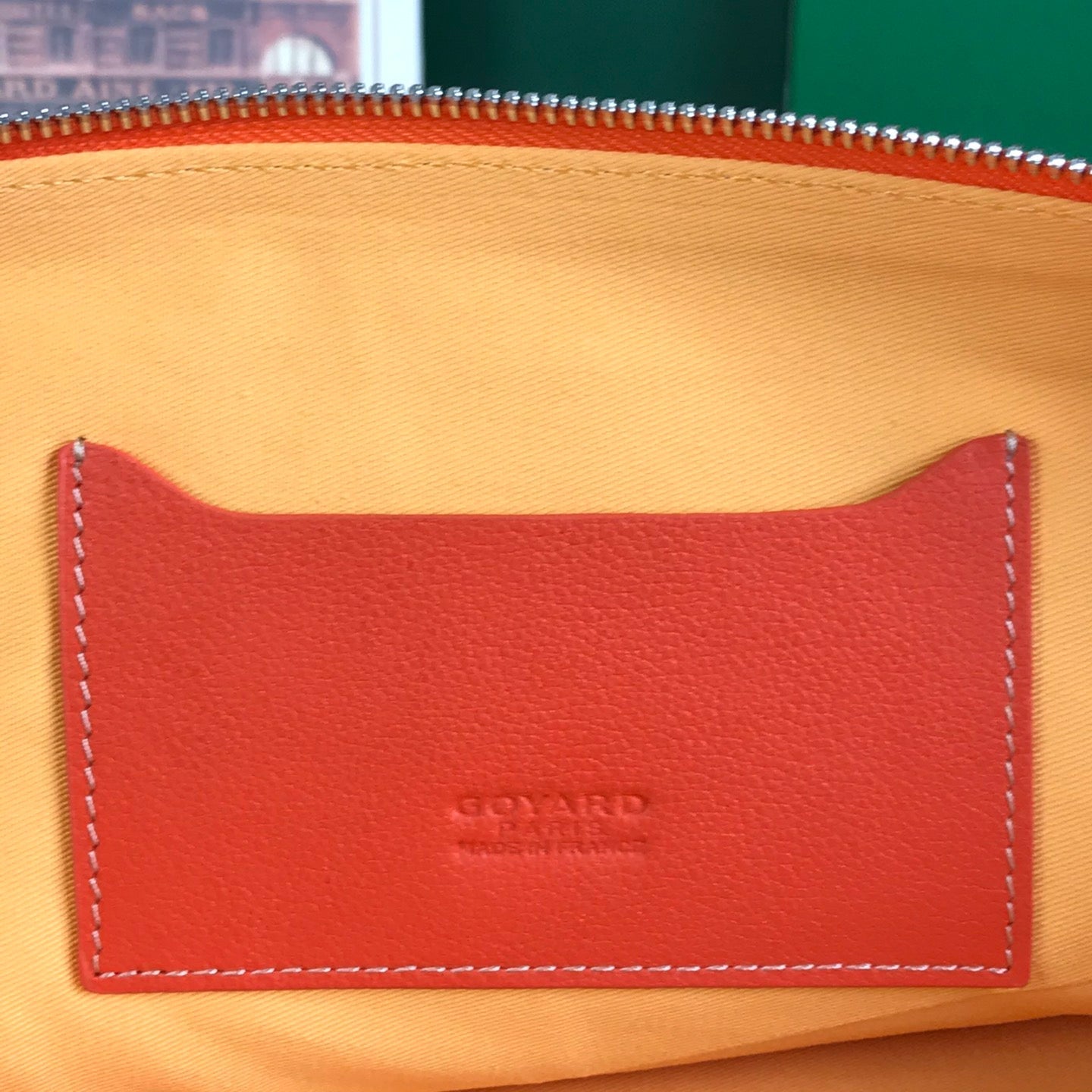SÃ‰NAT MGM POUCH 40 IN RED ORANGE GOYARDINE CANVAS
