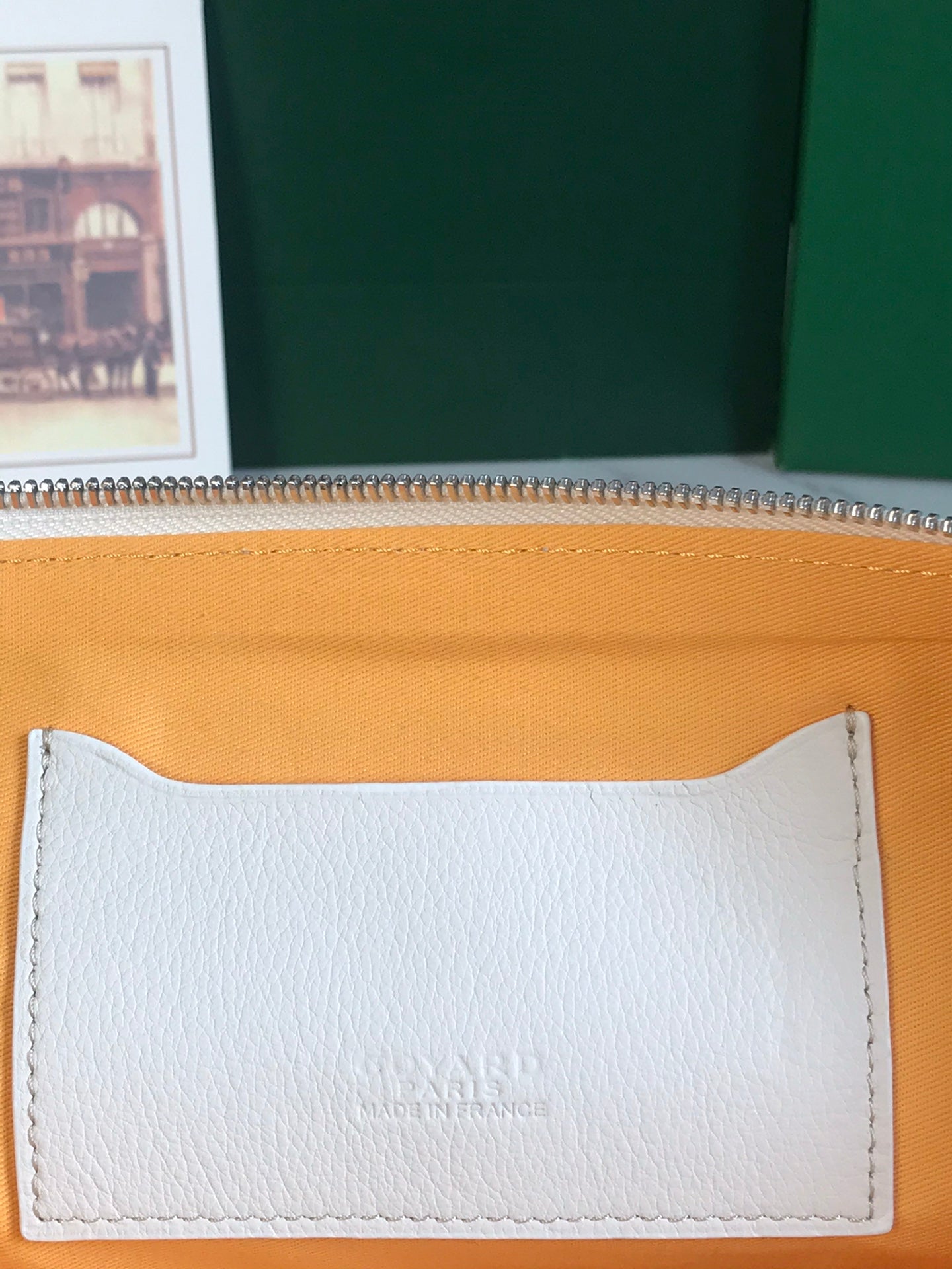 SÃ‰NAT MGM POUCH 40 IN WHITE GOYARDINE CANVAS