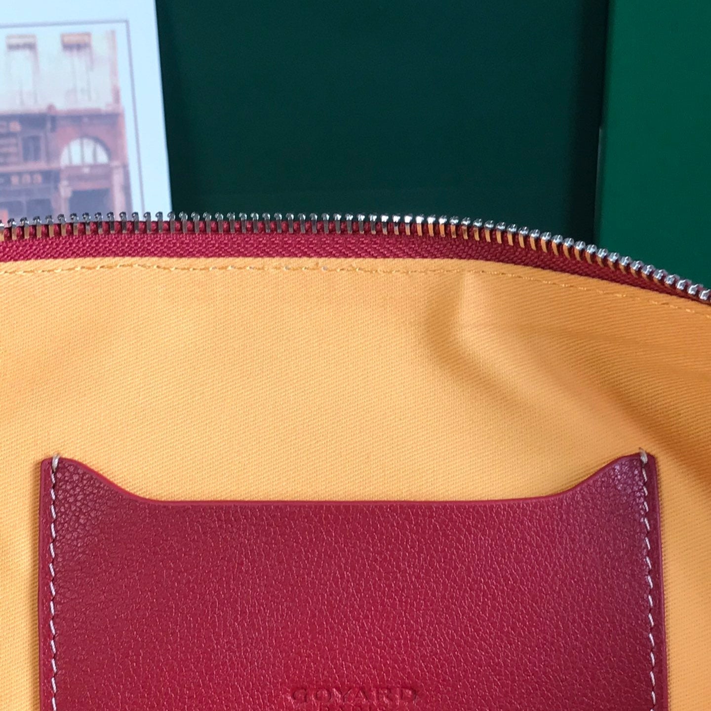 SÃ‰NAT MGM POUCH 40 IN MONZA RED GOYARDINE CANVAS