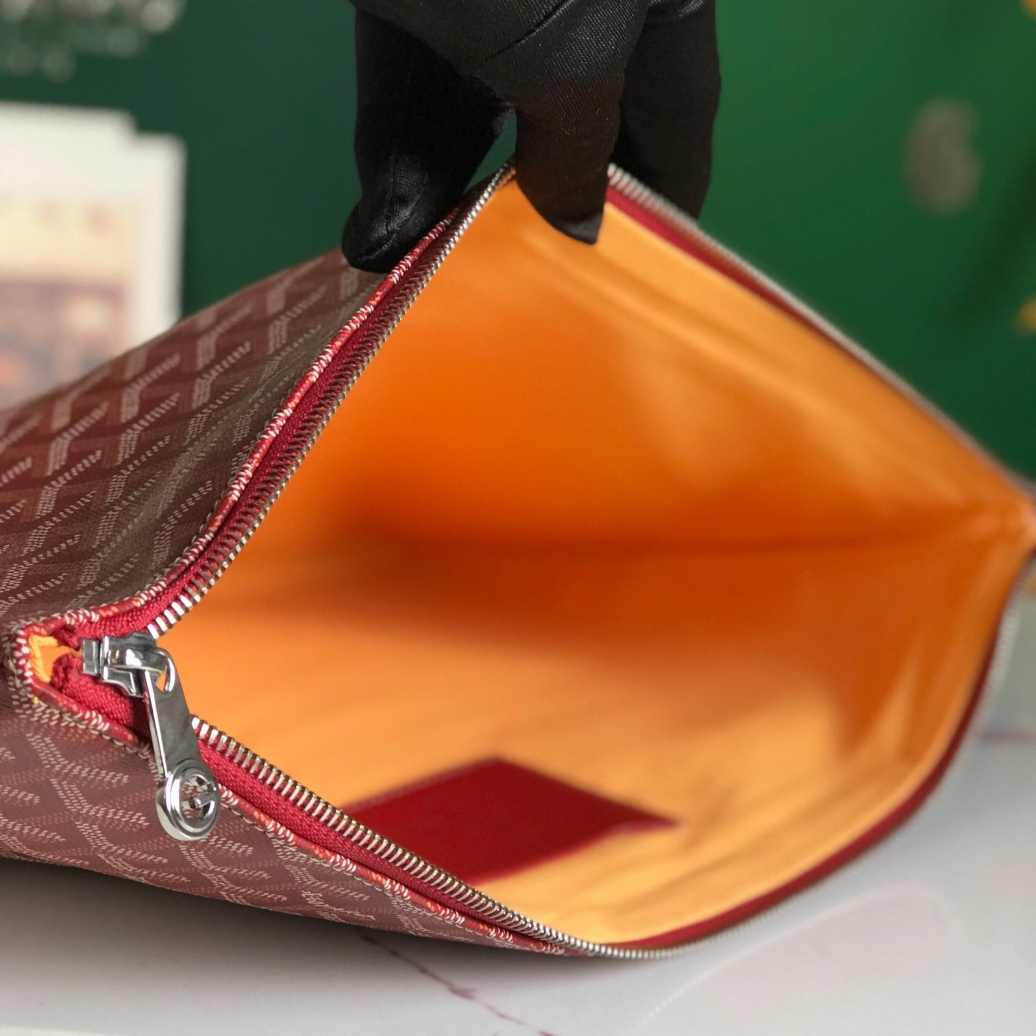 SÃ‰NAT MGM POUCH 40 IN MONZA RED GOYARDINE CANVAS