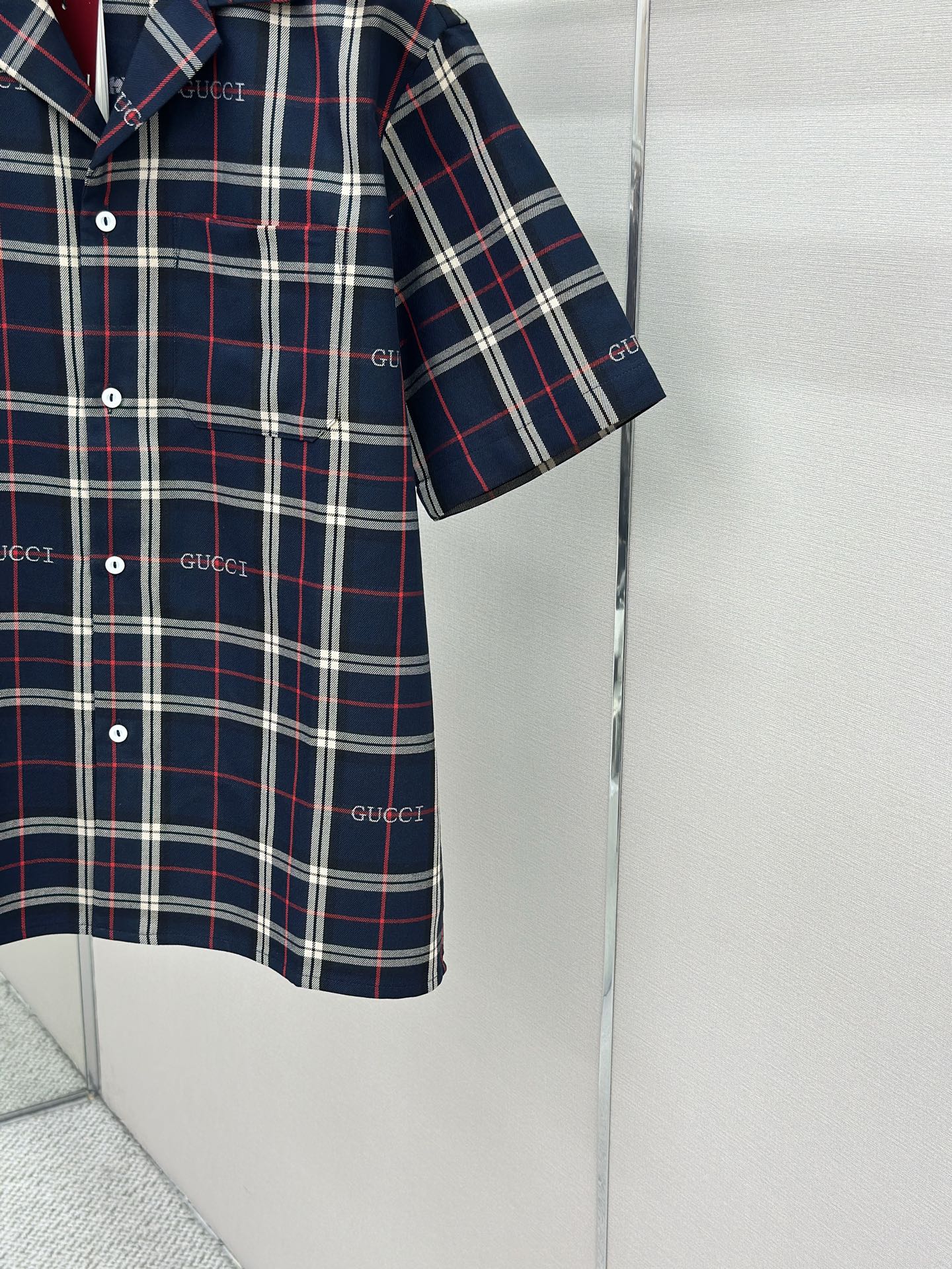 GC 2026 Men's Short-sleeved Shirt Navy Blue Red Cotton 699259