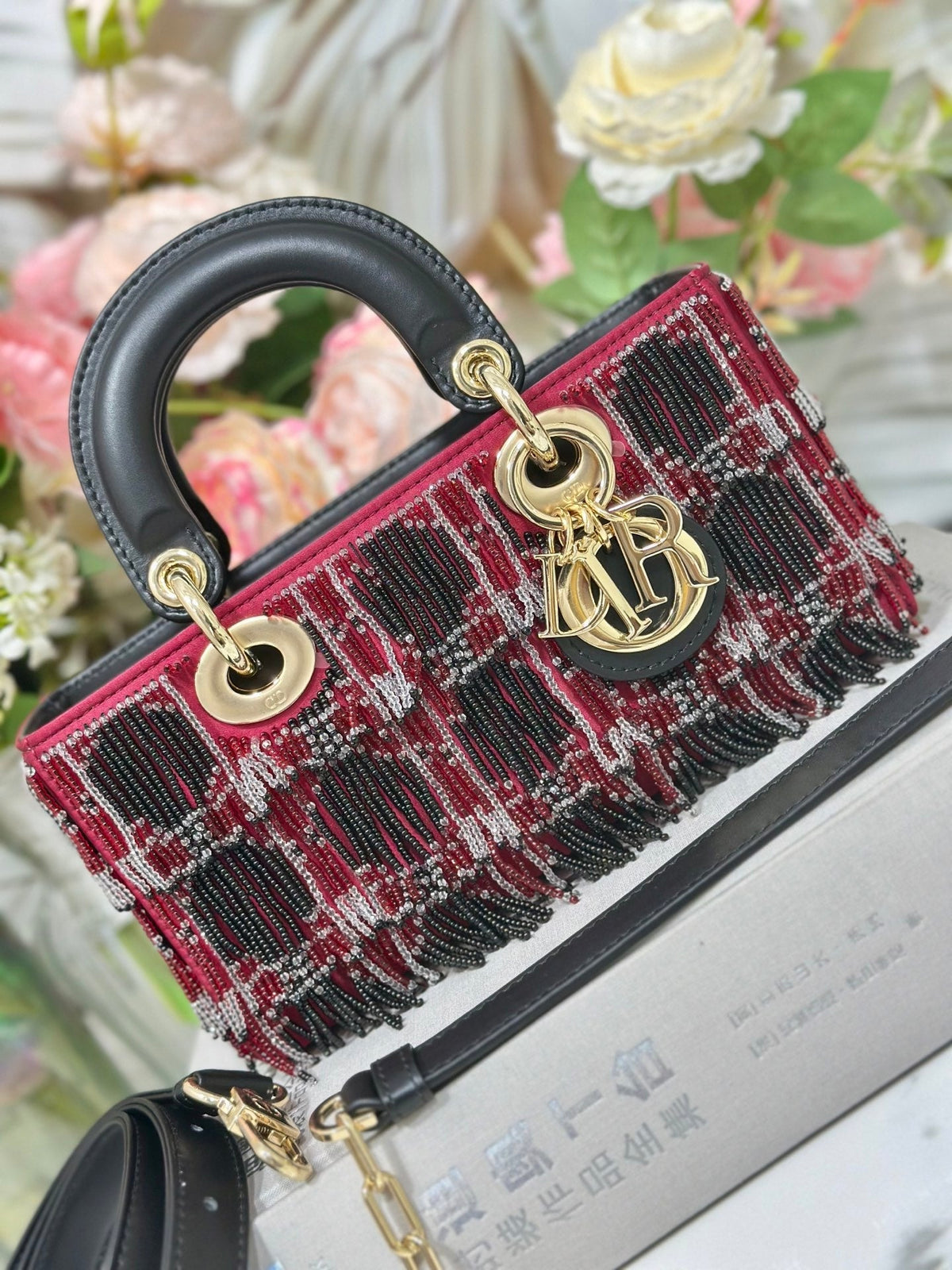 Dior 2026 Lady Dior Embroidered Bag 22cm Leather