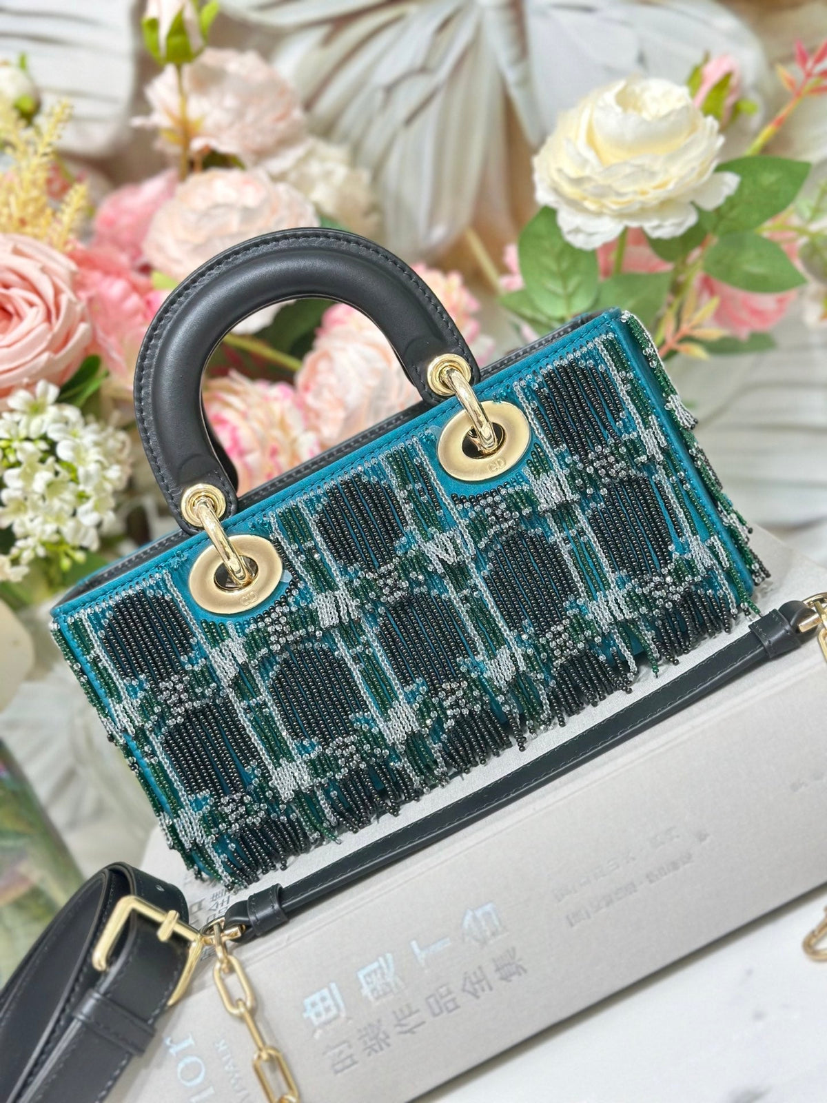 Dior 2026 Lady Dior Embroidered Bag 22cm Leather