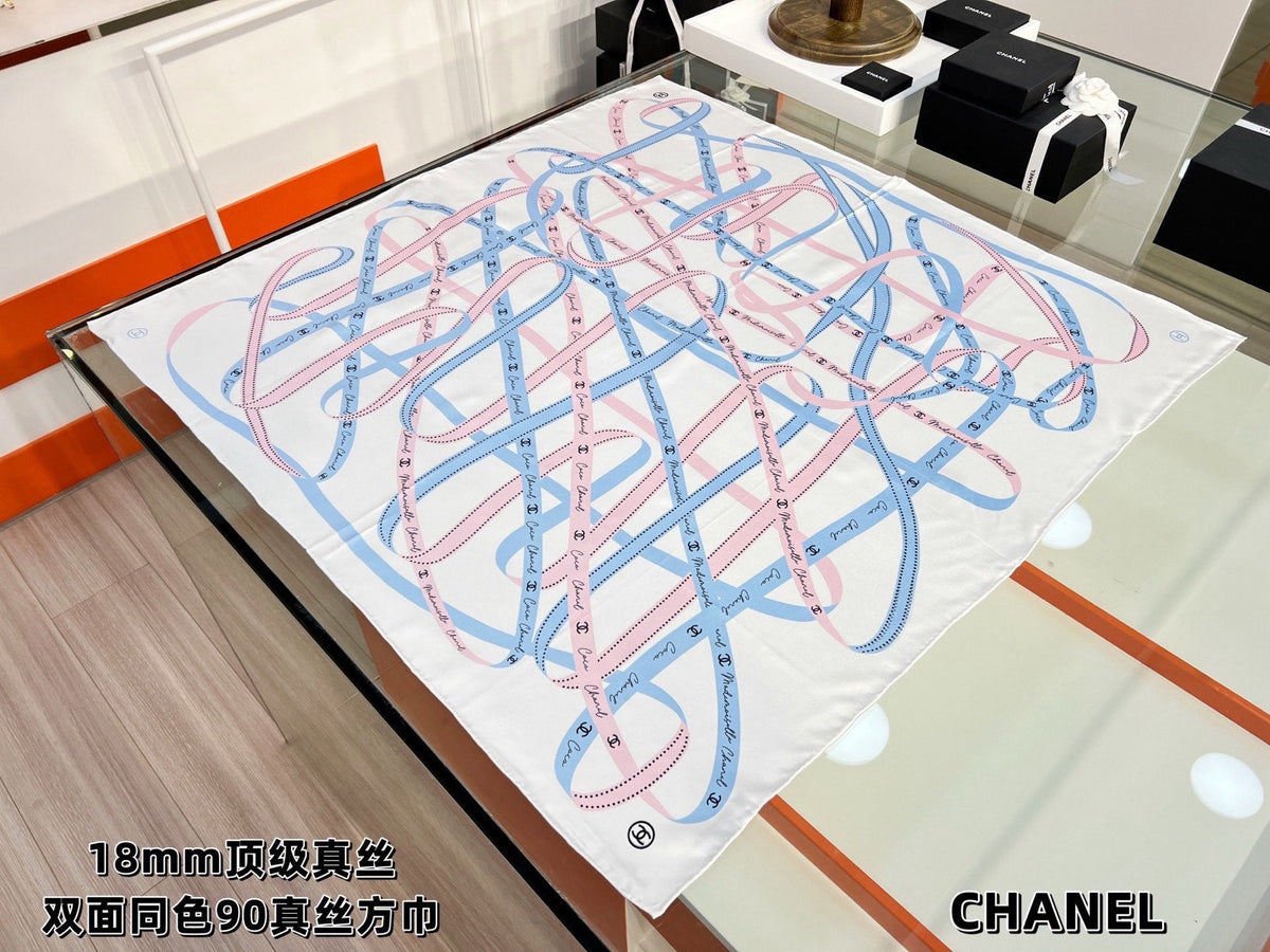 Chanel 2026 Chain Pattern Scarf 90*90cm Silk 212126