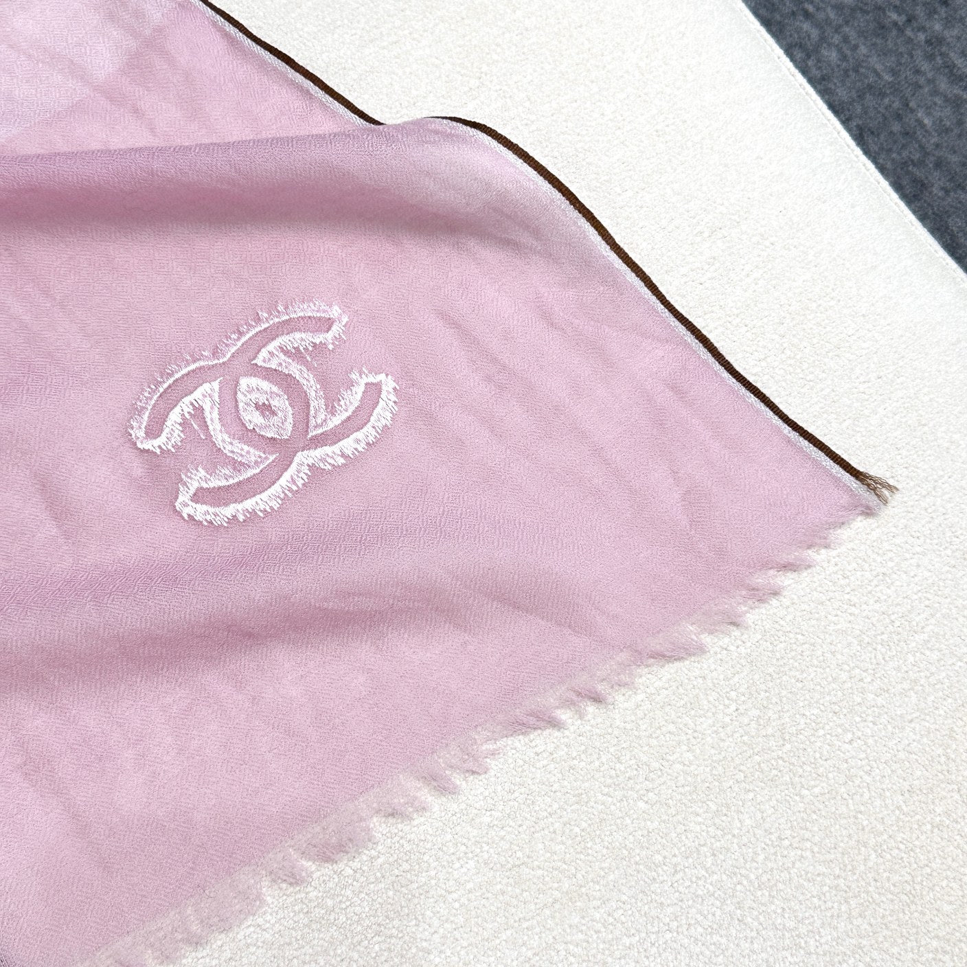 CC Scarf 200 CM In Light Pink Linen Fabric 418196