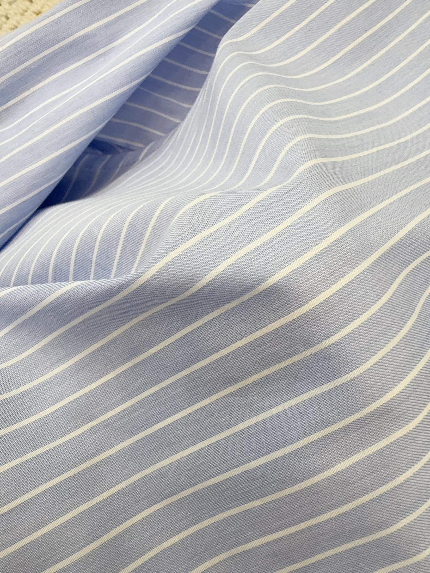Miumiu 2025 Striped Short Shirt Blue Cotton