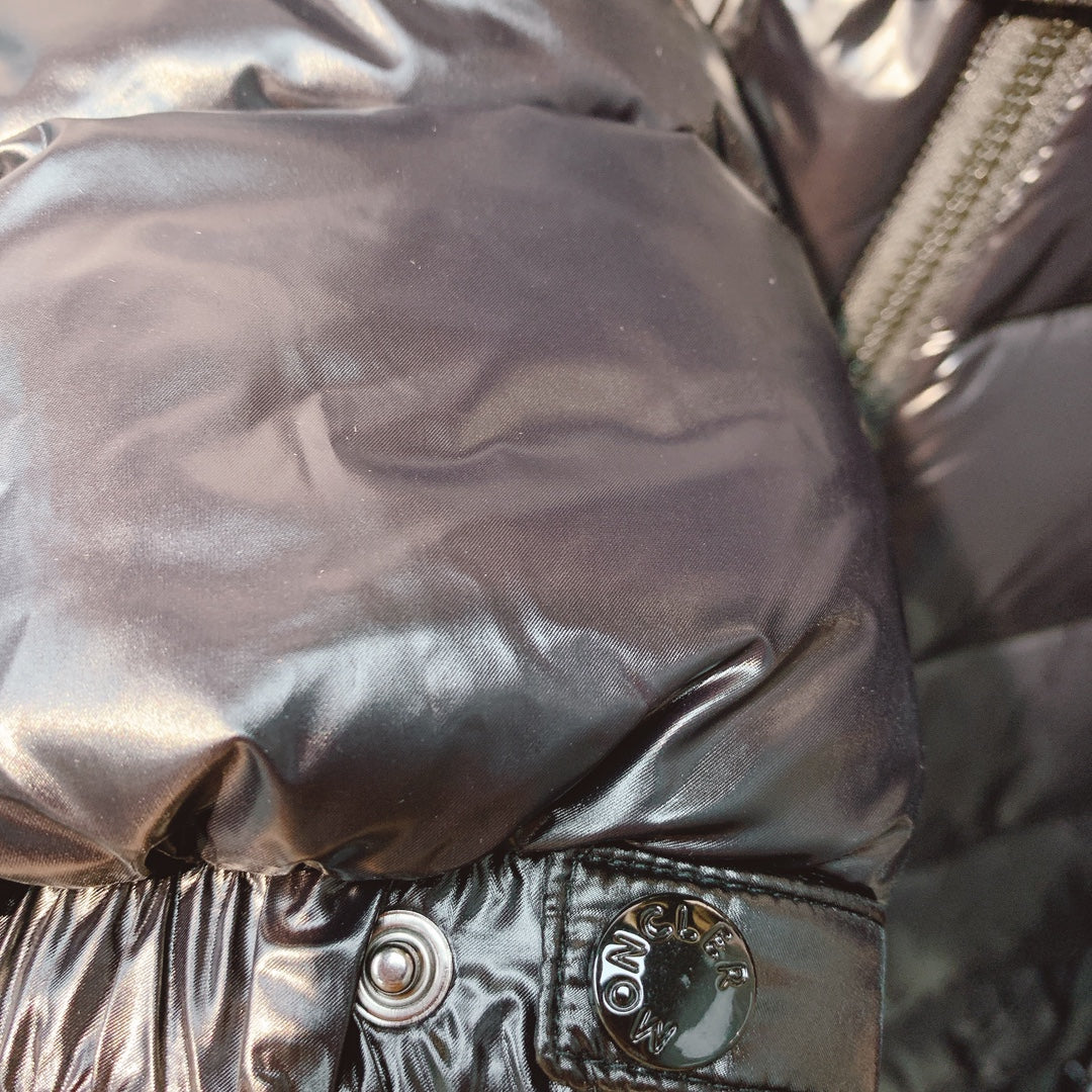 Moncler 25 Long Down Jacket Glossy Black Polyester 289151
