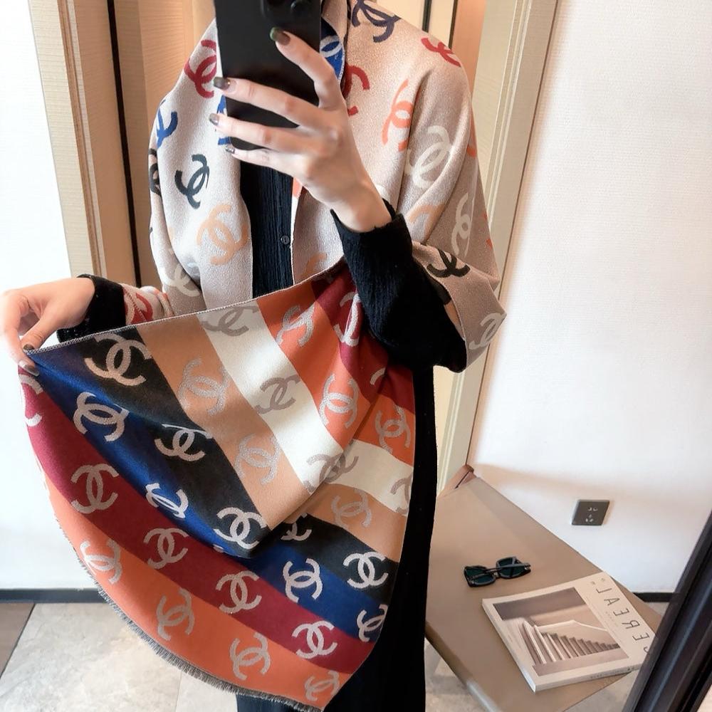 CC Scarf 180 CM In Colorful Two-Sided Wool Cashmere 383985