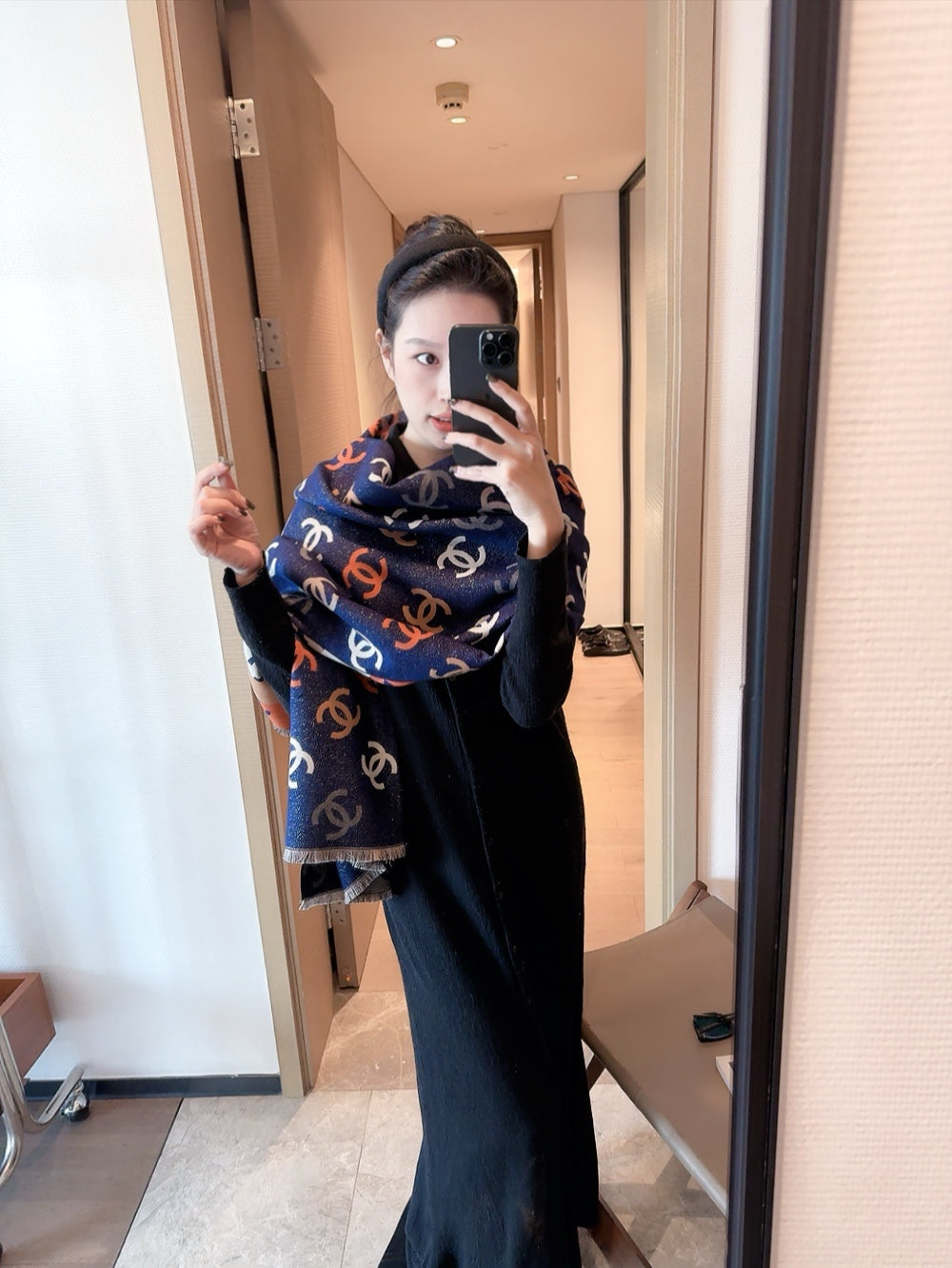 CC Scarf 180 CM In Colorful Two-Sided Wool Cashmere 383985