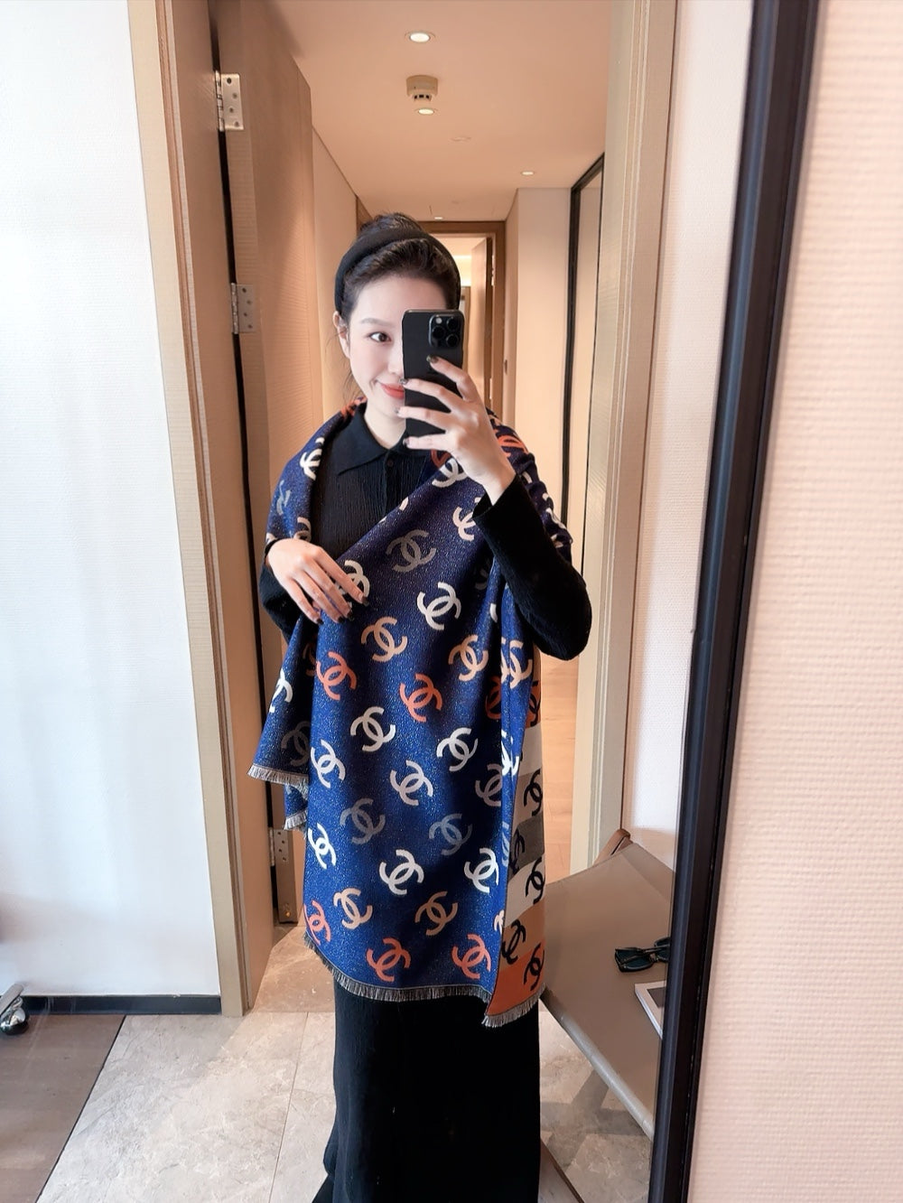 CC Scarf 180 CM In Colorful Two-Sided Wool Cashmere 383985