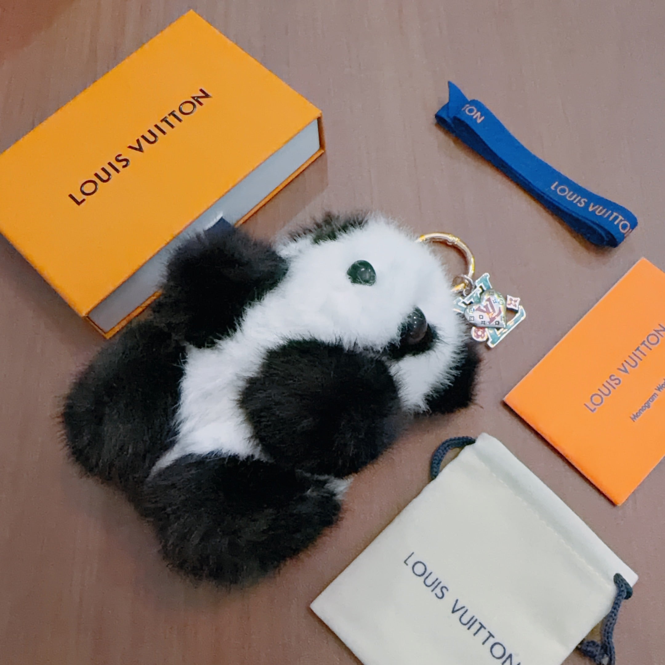 LV Panda Bear Plush Charm