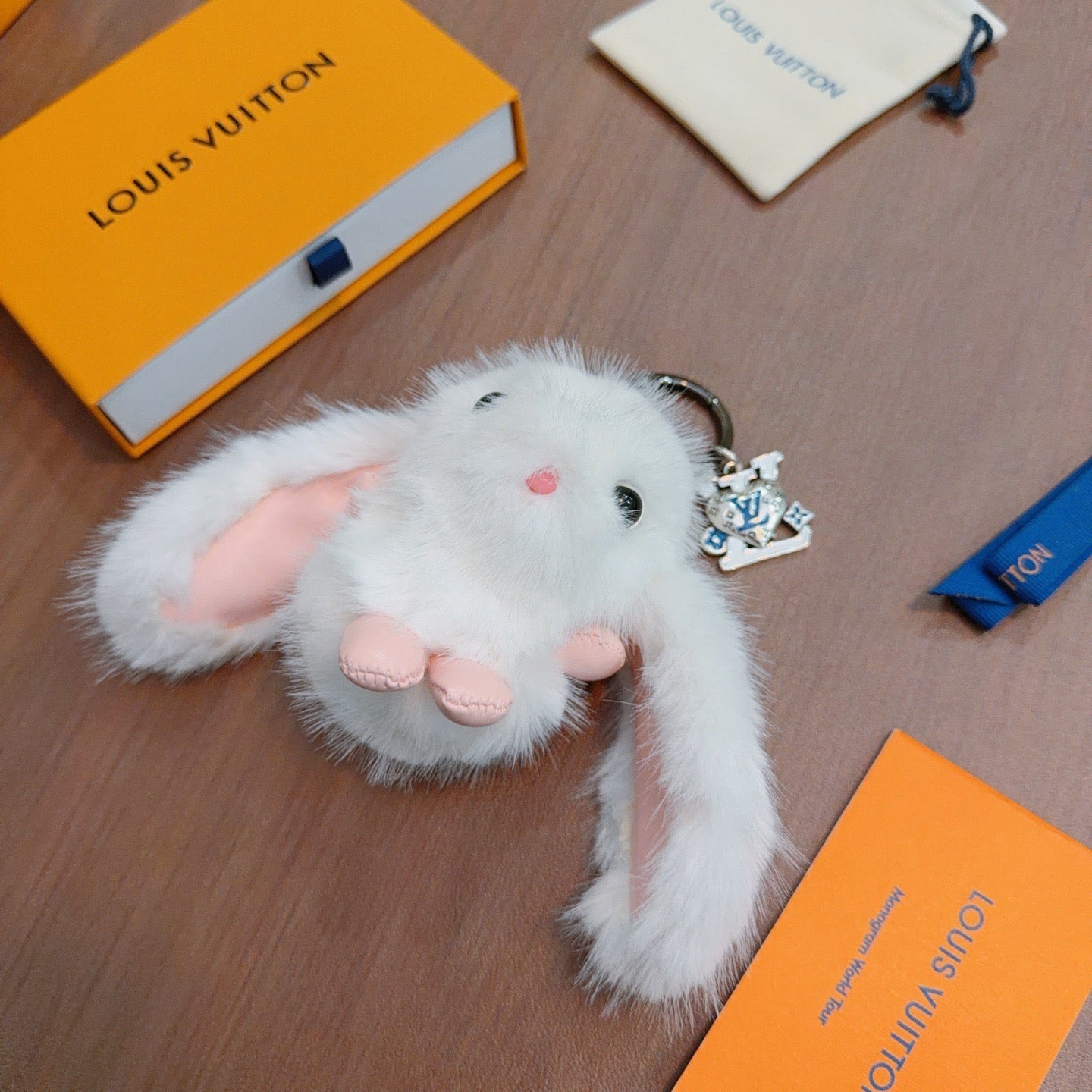 LV White Rabbit Keychain Charm