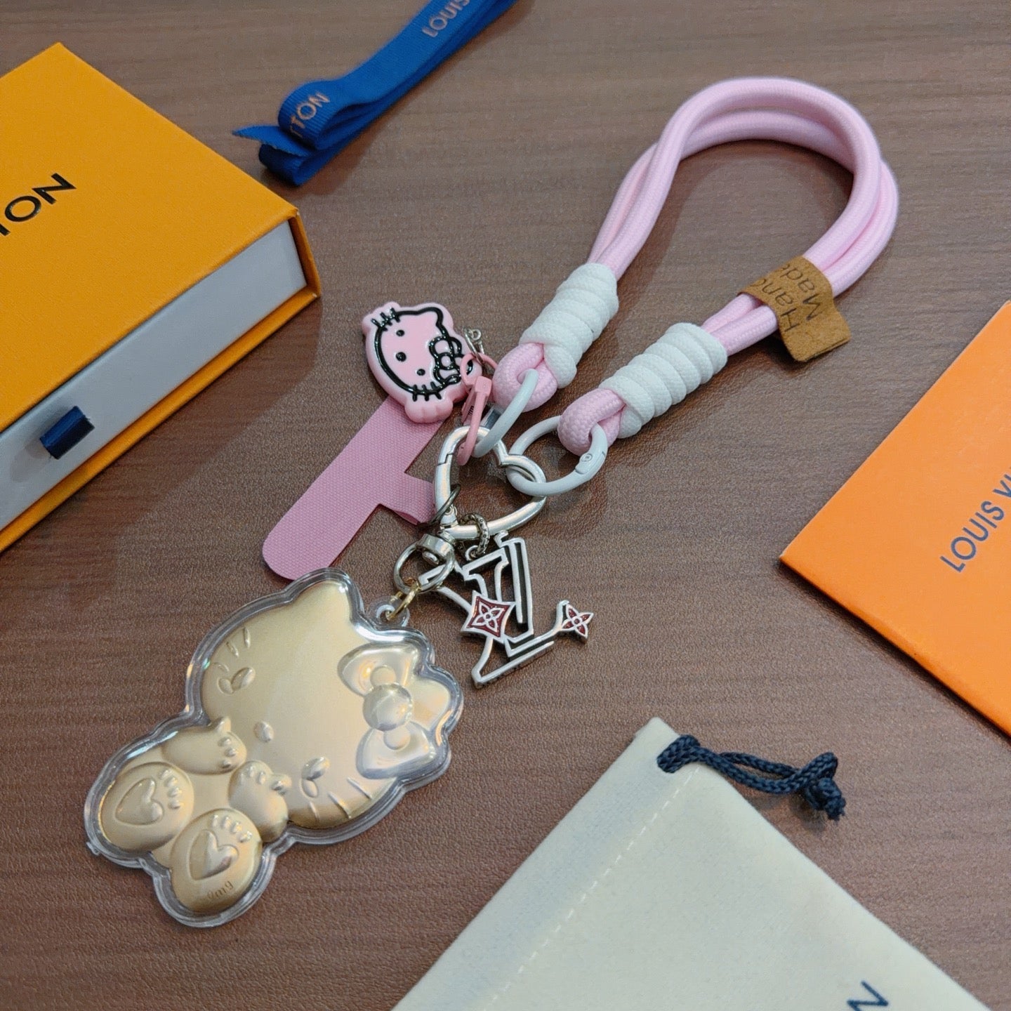LV Gold Hello Kitty Charm