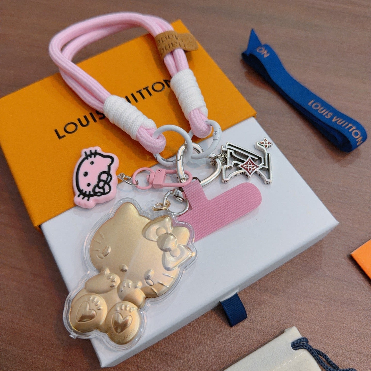 LV Gold Hello Kitty Charm