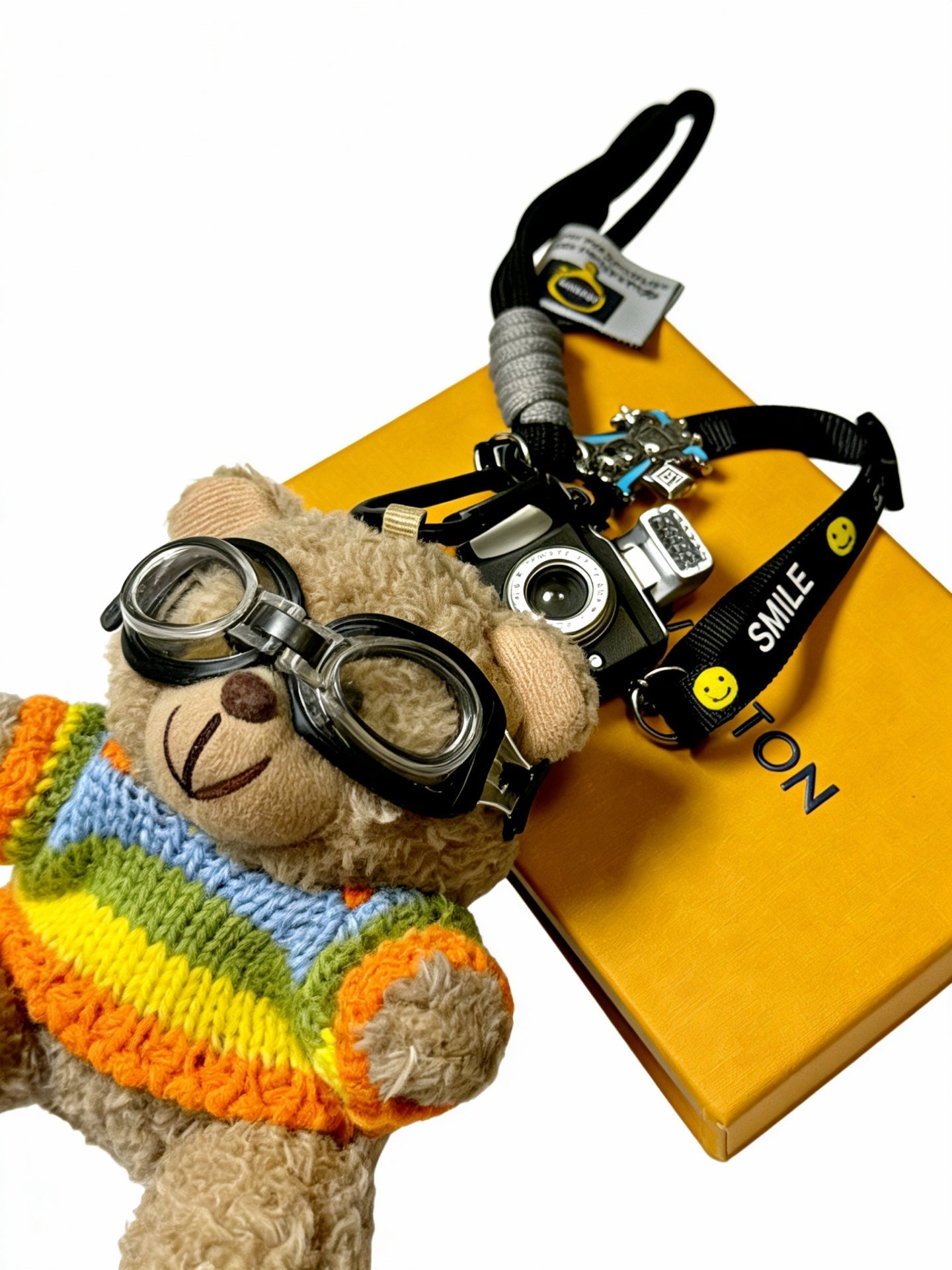 LV Beige mix Colors Bear Charm
