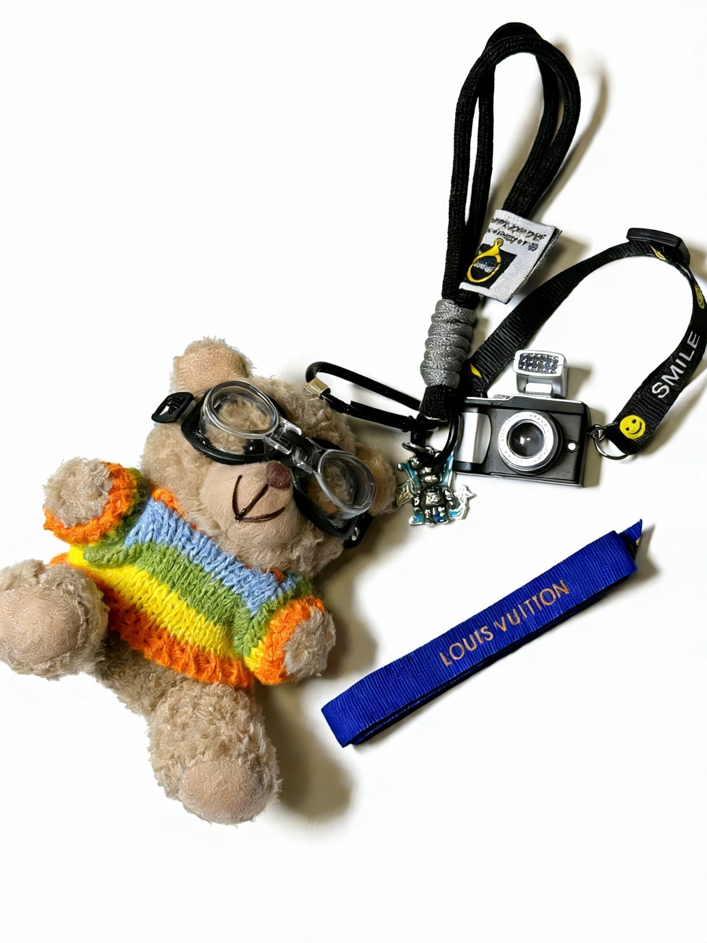 LV Beige mix Colors Bear Charm