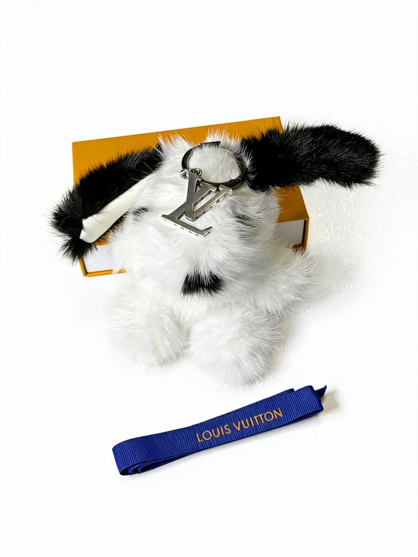 LV Black mix White Rabbit Charm