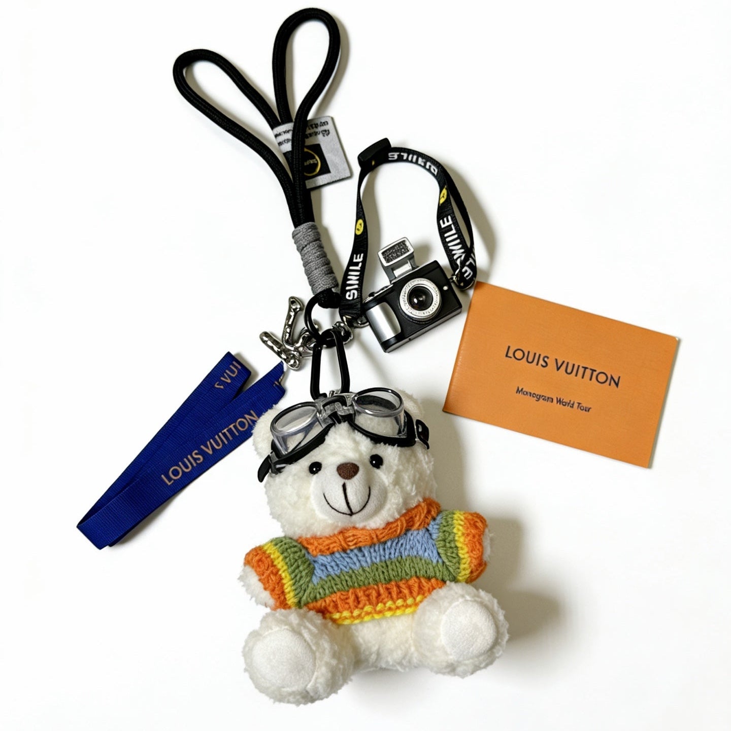 LV White mix Colors Bear Charm