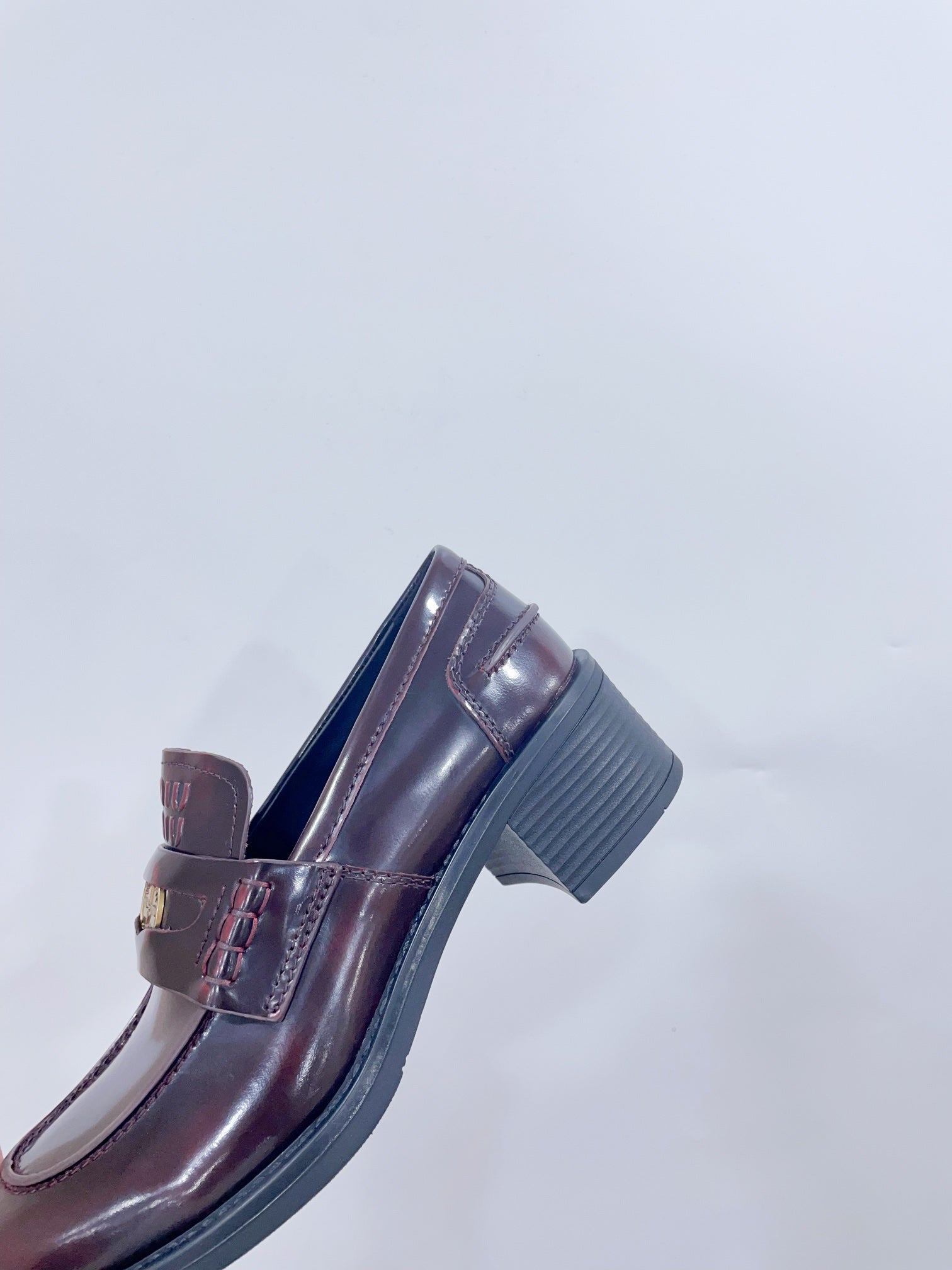 Miu Loafers Crimson Cowhide