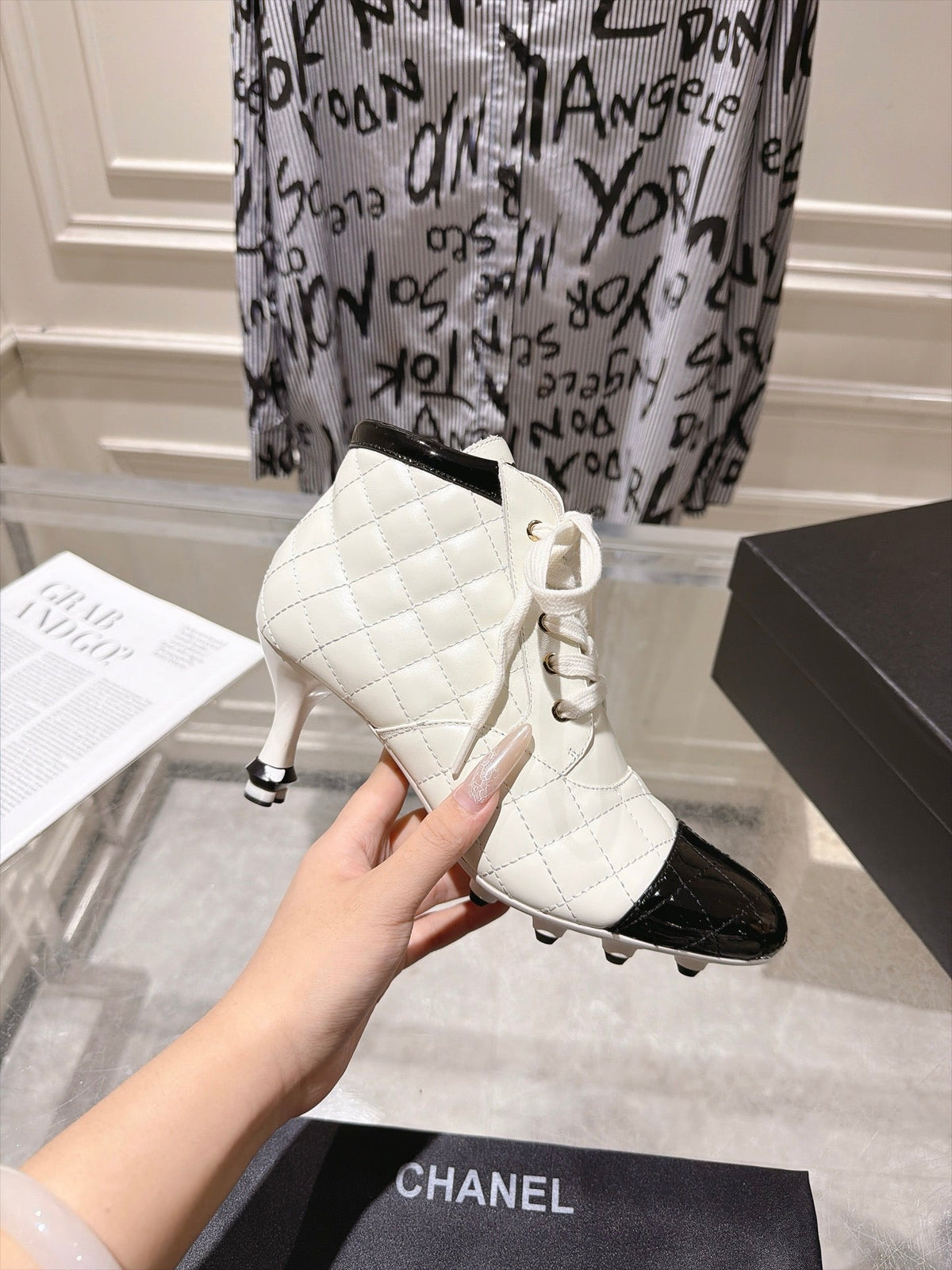 Chanel 2026 Quilted Ankle Boots 70mm Leather 124283