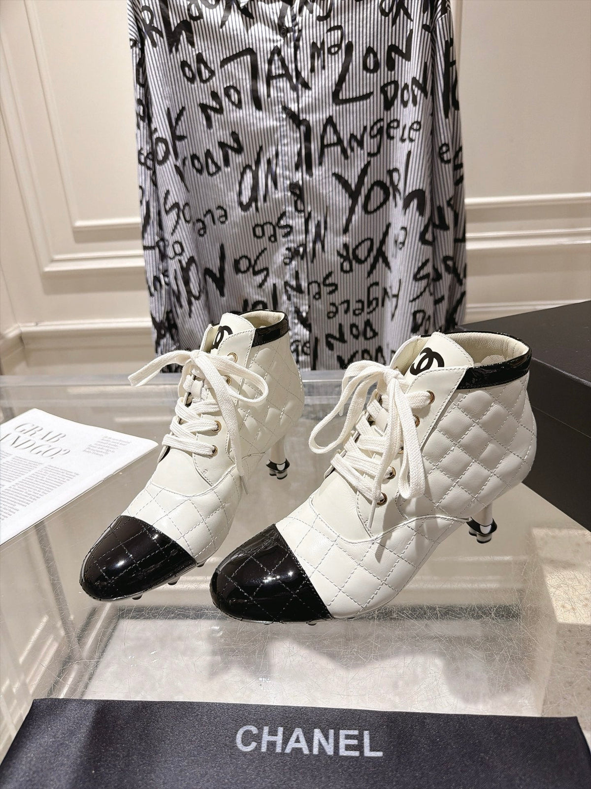 Chanel 2026 Quilted Ankle Boots 70mm Leather 124283