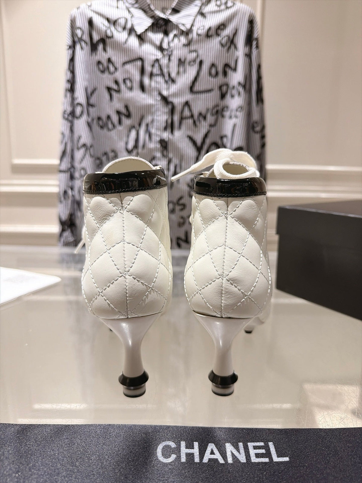 Chanel 2026 Quilted Ankle Boots 70mm Leather 124283