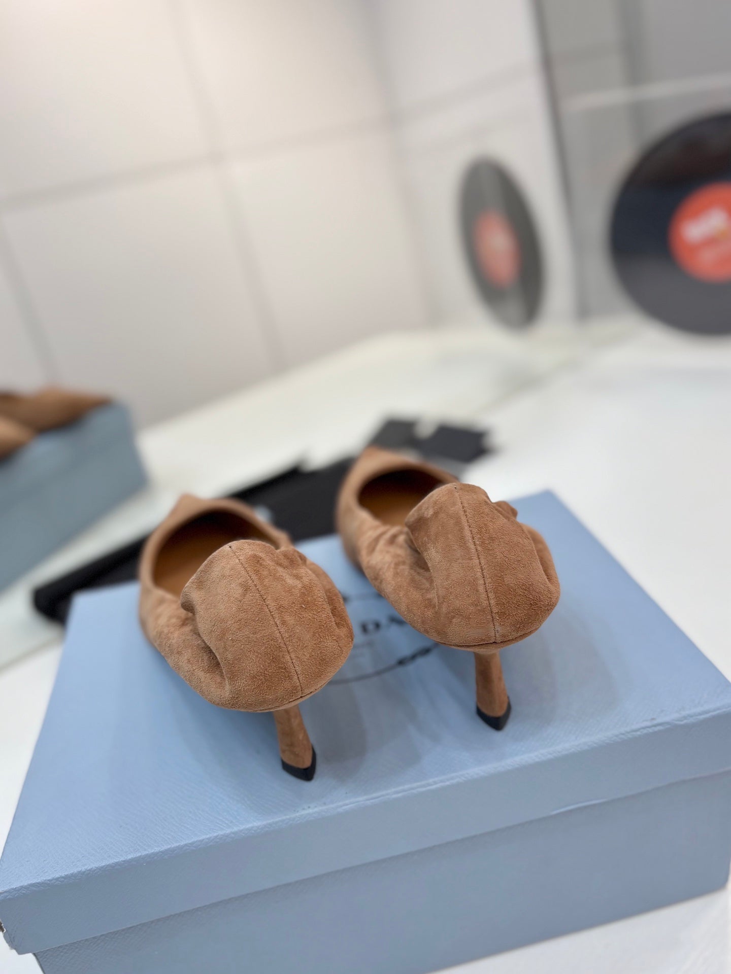 PRA 26S Pointed Toe High Heels 55 Brown Suede 627127