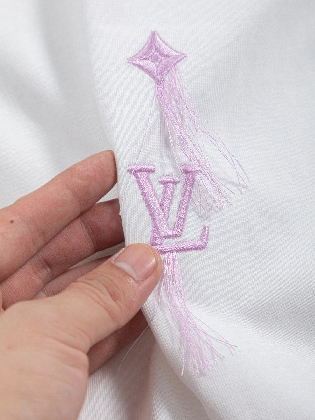 LV 26A Short-Sleeve T-Shirt White Multicolor Cotton 405639
