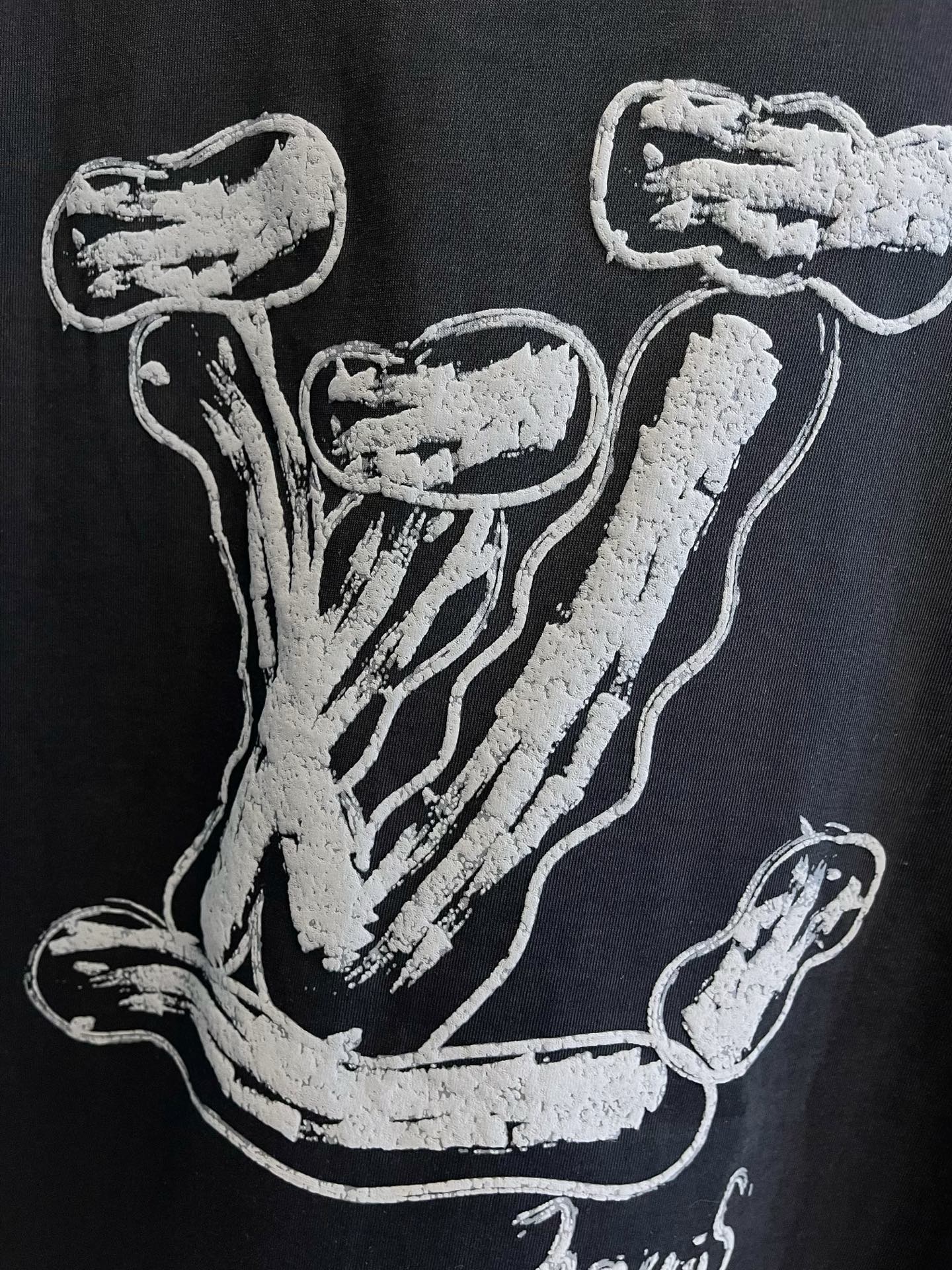 LV T-SHIRT IN BLACK PURE COTTON LOGO PRINT 238774