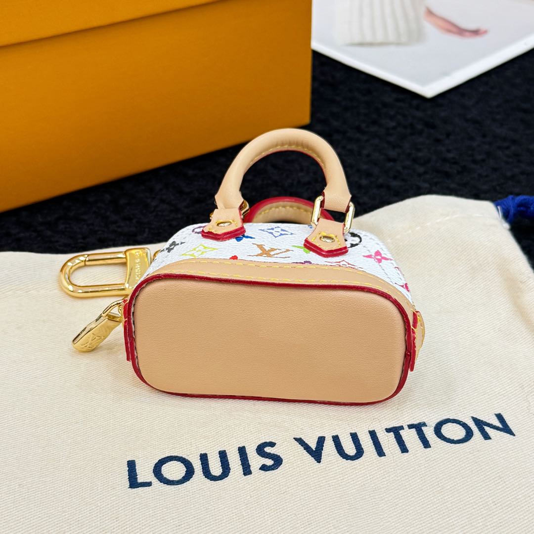 LV Alma Bag Charm White mix Colors Cowhide
