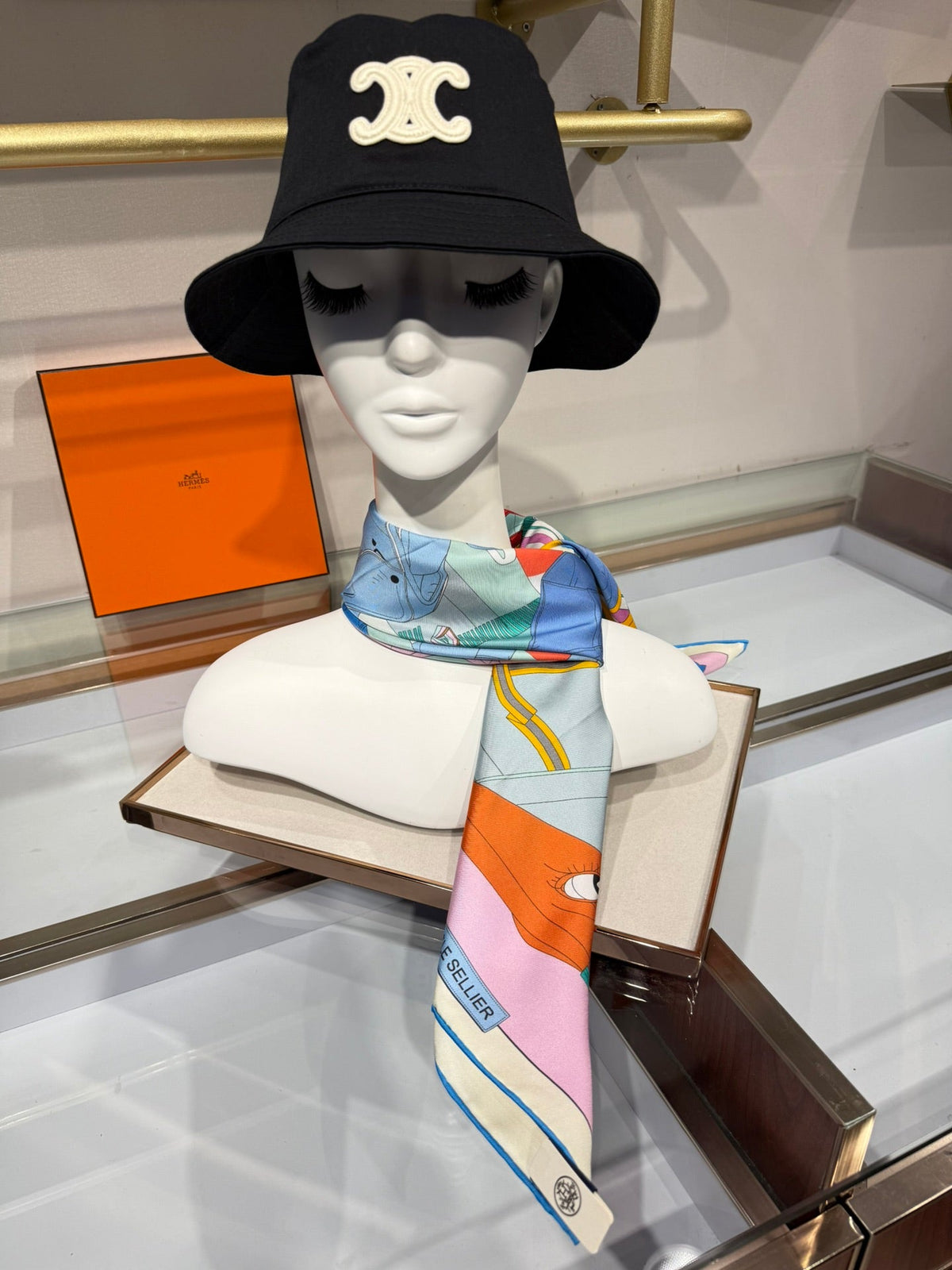 Hermès 2026 Pêle-Mêle Scarf 90cm Colorful Silk 218413