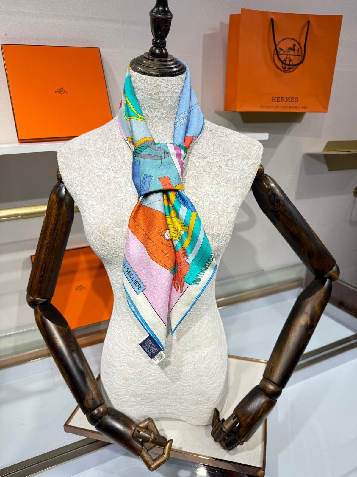 Hermès 2026 Pêle-Mêle Scarf 90cm Colorful Silk 218413