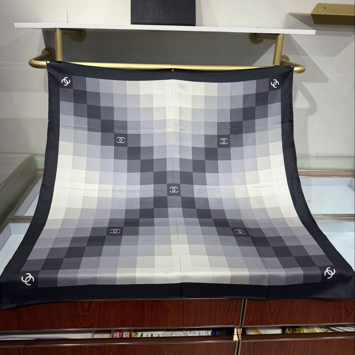 Chanel 2026 Gradient Pattern Scarf 90cm Silk 200709