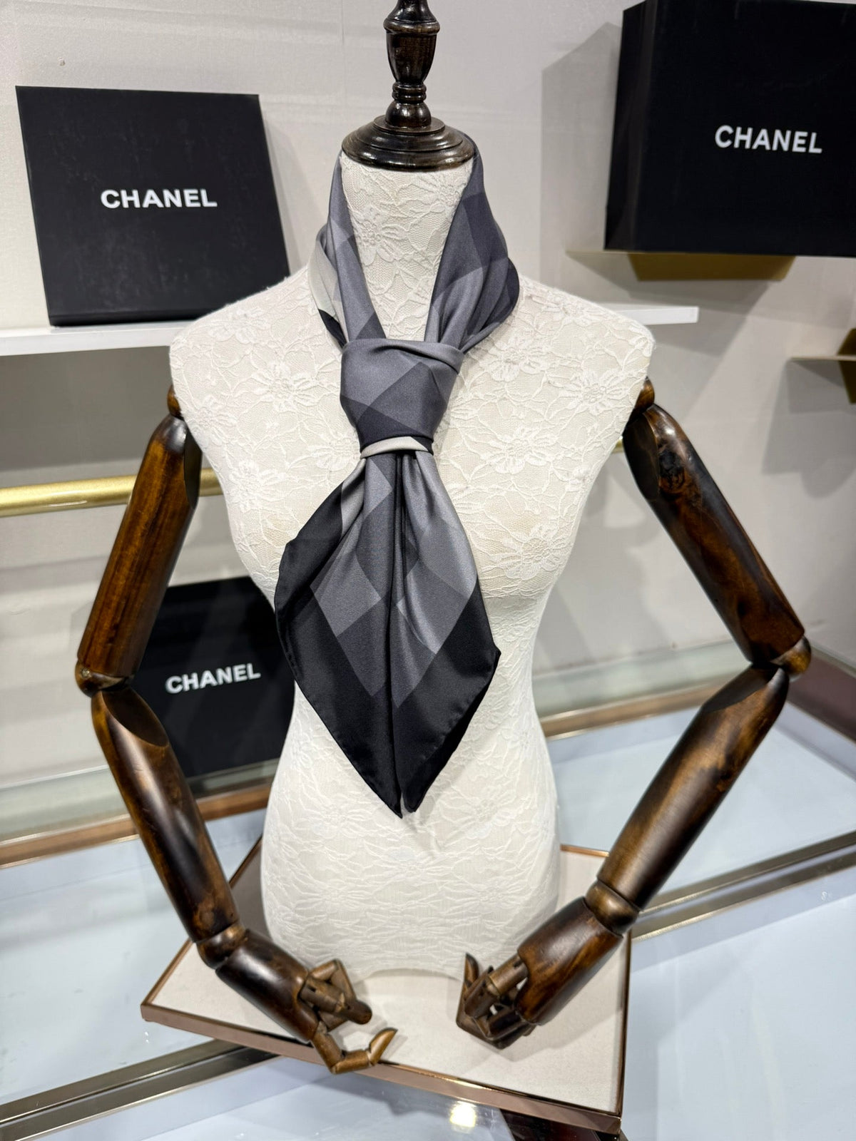 Chanel 2026 Gradient Pattern Scarf 90cm Silk 200709
