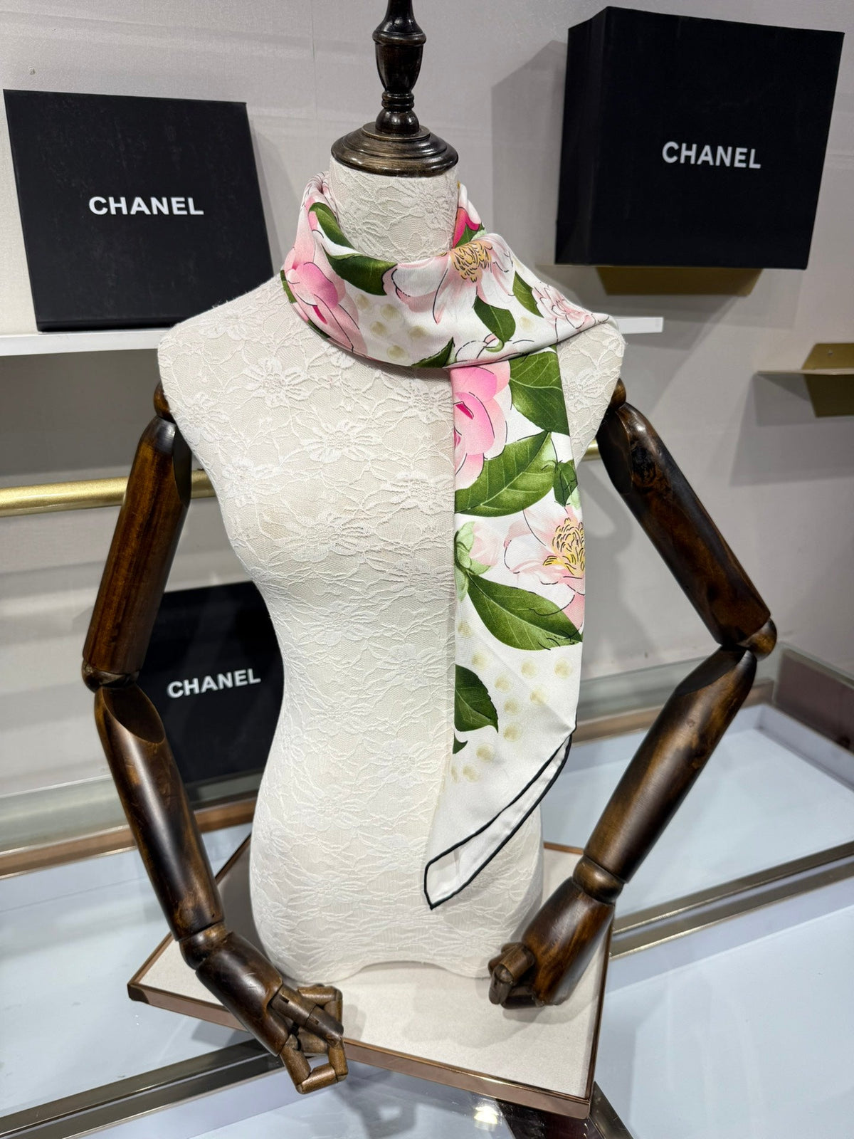 Chanel 2026 Camellia Scarf 90cm Colorful Silk 201050