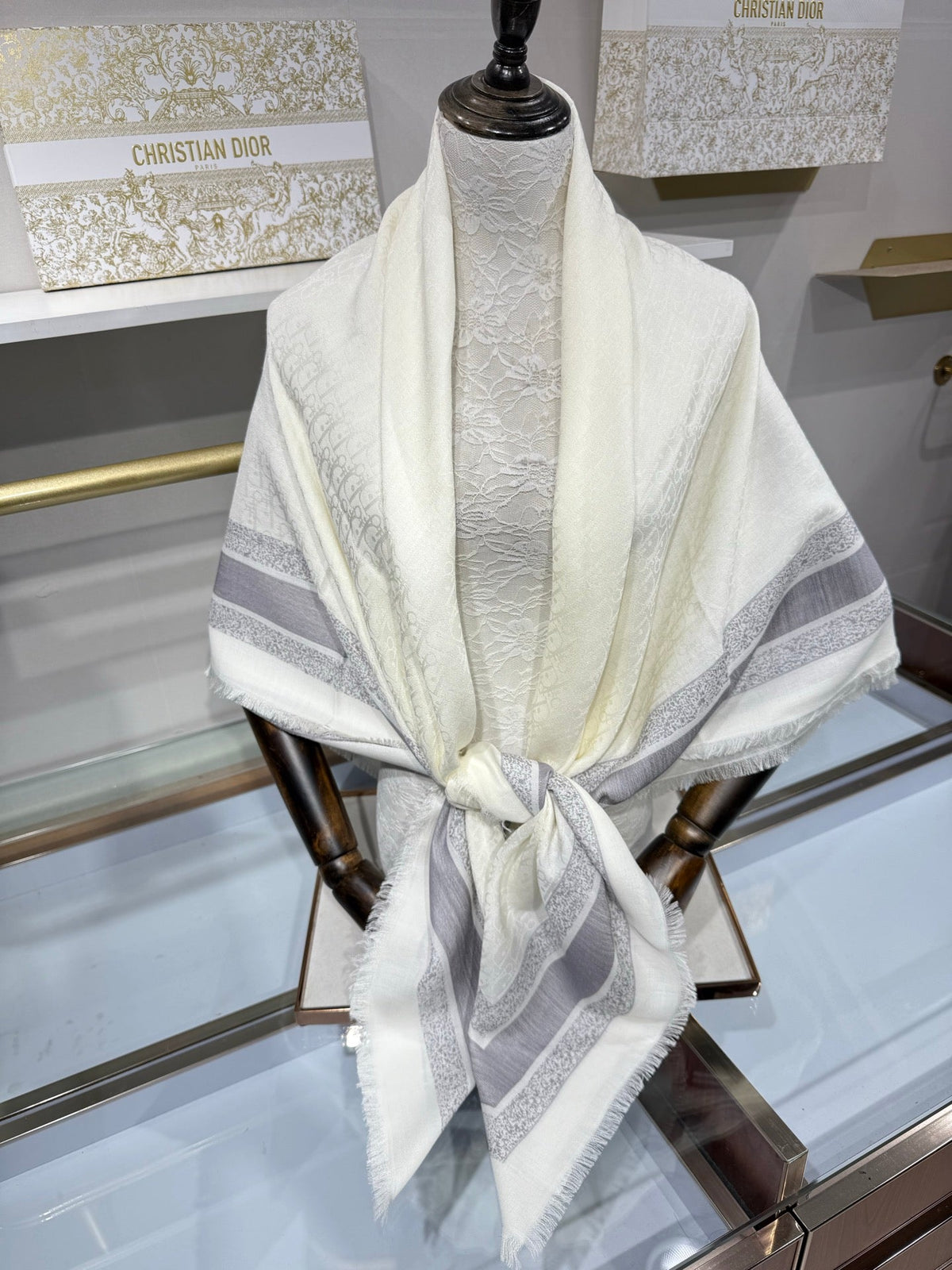 Dior 2026 Oblique Scarf 140cm Cashmere And Silk 217009