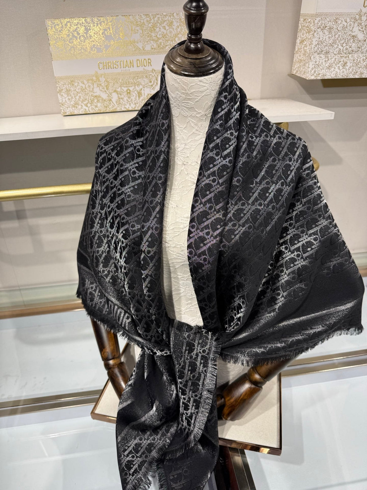 Dior 2026 Oblique Scarf 140cm Mulberry Silk 217204