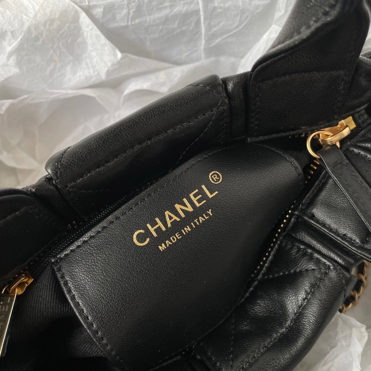 CC 25K Mini Bow Bag 26cm Black Calfskin