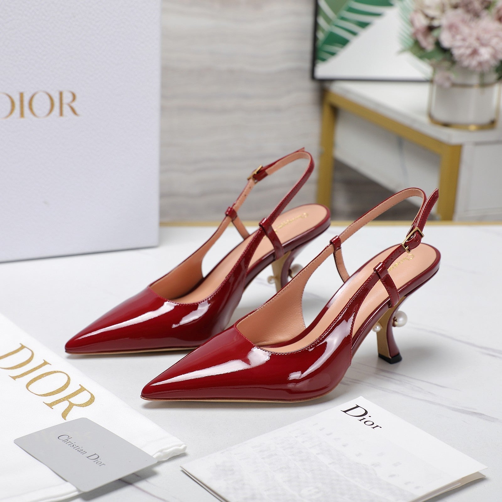 CD Tribales Slingback Pump Glossy Red Cowhide