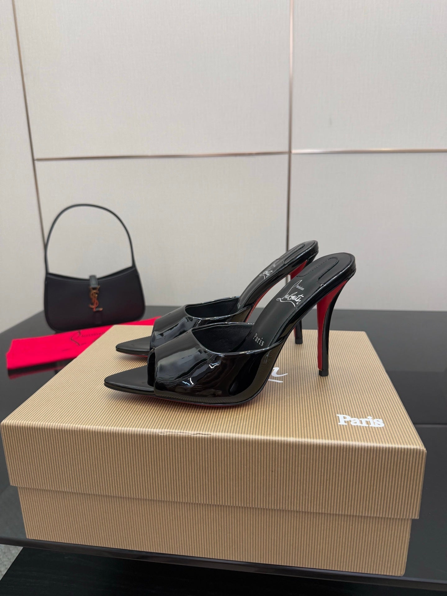 CL 26SS High Heel Sandals 100 Black Patent Leather 532166