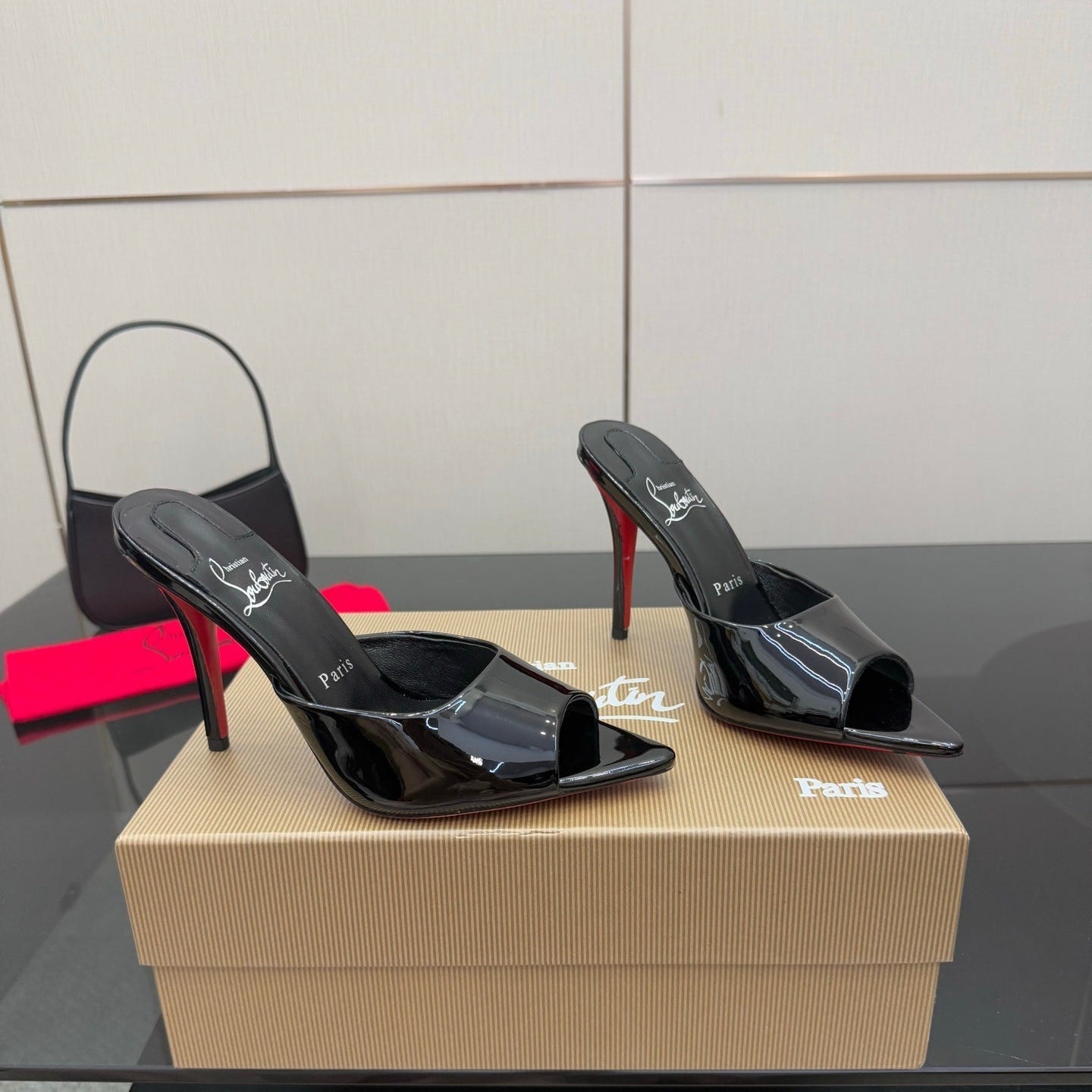 CL 26SS High Heel Sandals 100 Black Patent Leather 532166